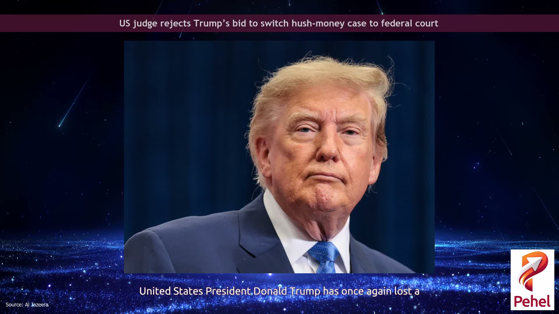 US judge rejects Trump’s bid to switch hush-money case to federal court