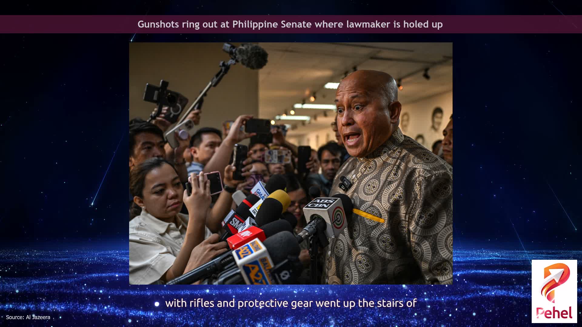 Gunshots ring out at Philippine Senate where lawmaker is holed up