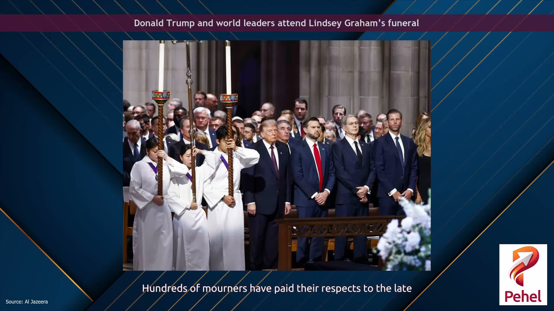 Donald Trump and world leaders attend Lindsey Graham’s funeral
