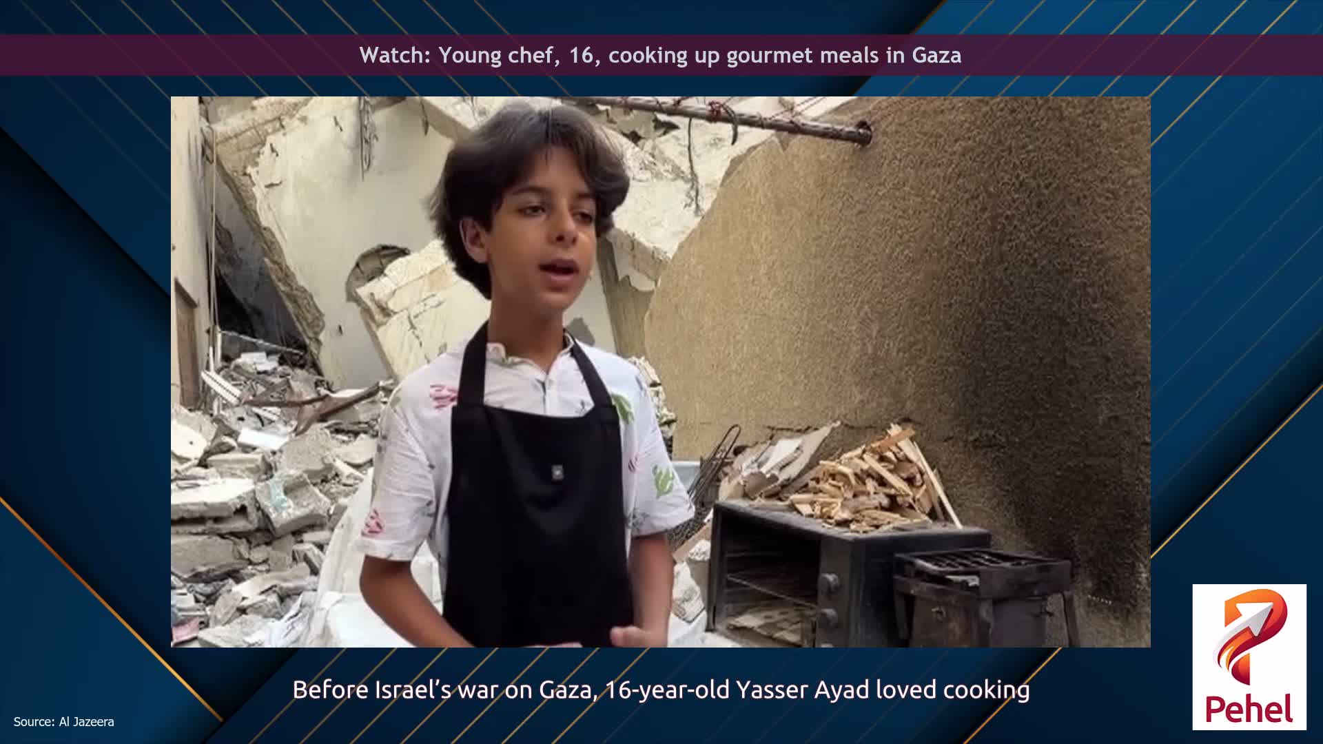 Watch: Young chef, 16, cooking up gourmet meals in Gaza