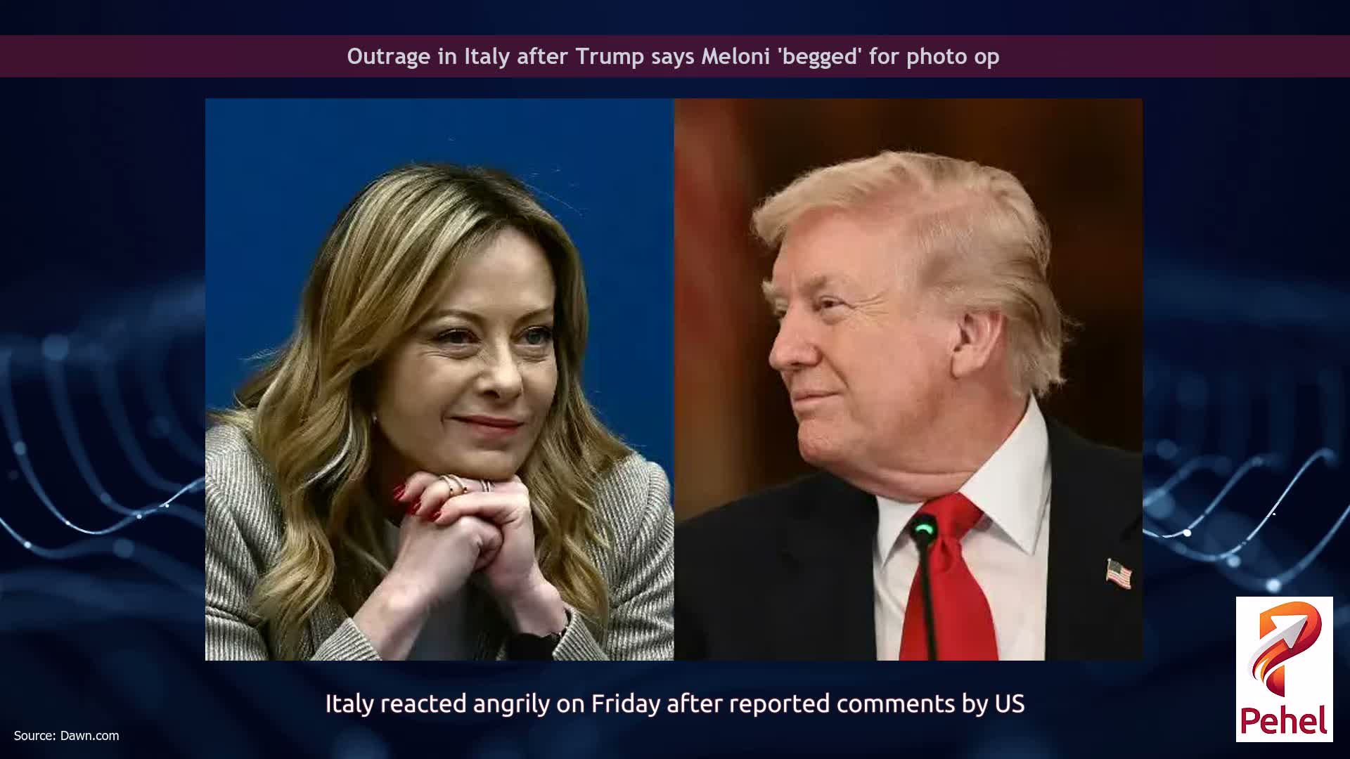 Outrage in Italy after Trump says Meloni 'begged' for photo op