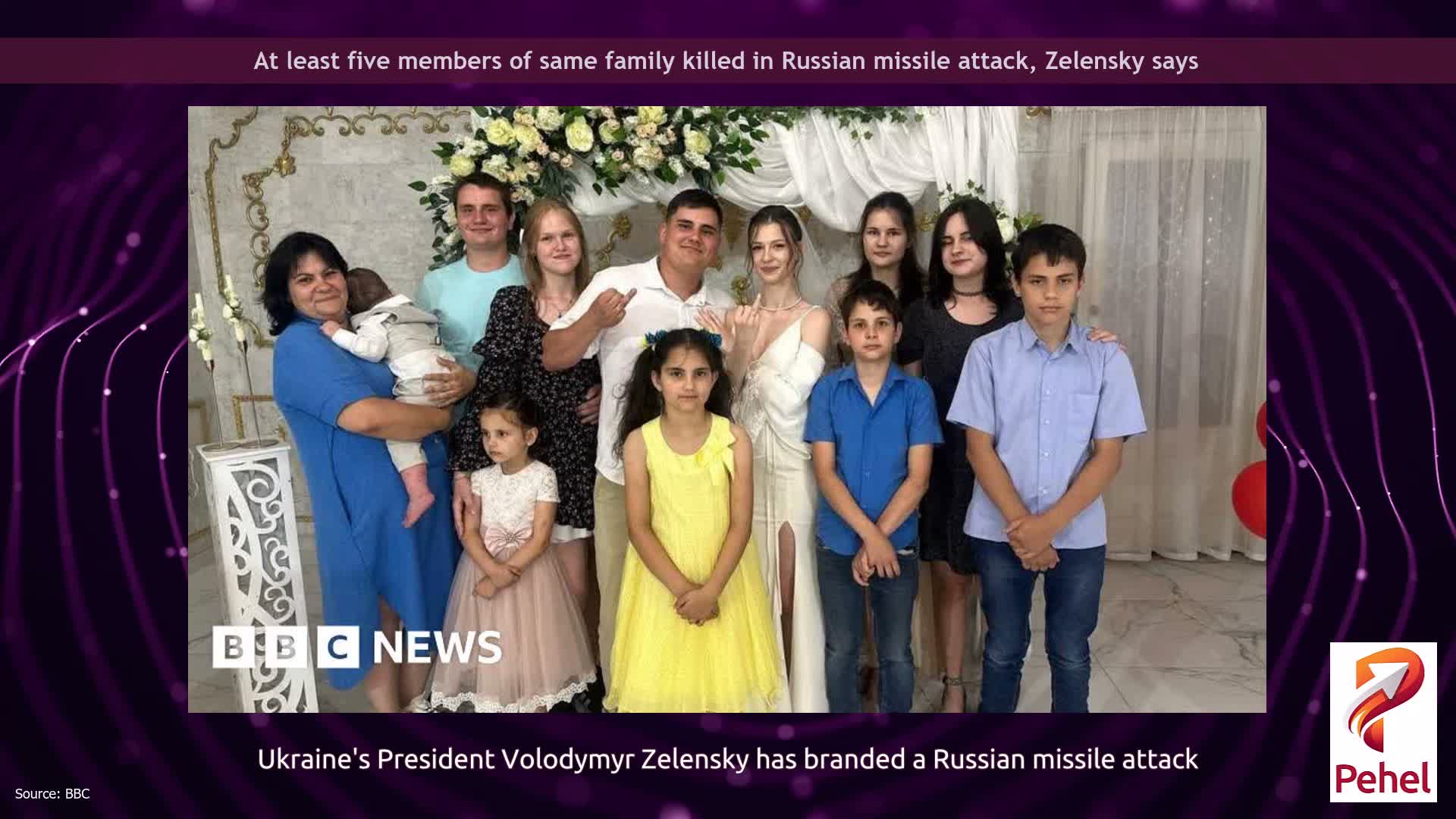 At least five members of same family killed in Russian missile attack, Zelensky says