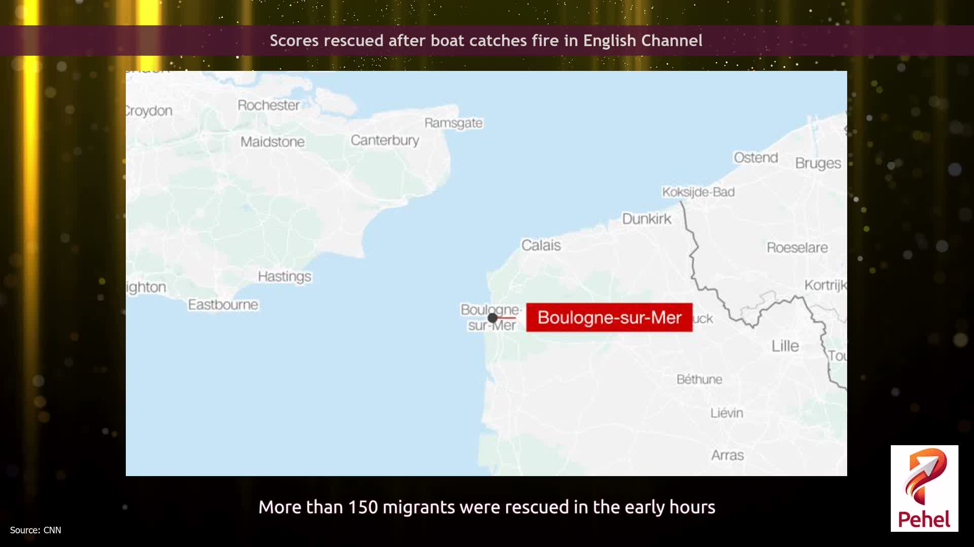 Scores rescued after boat catches fire in English Channel