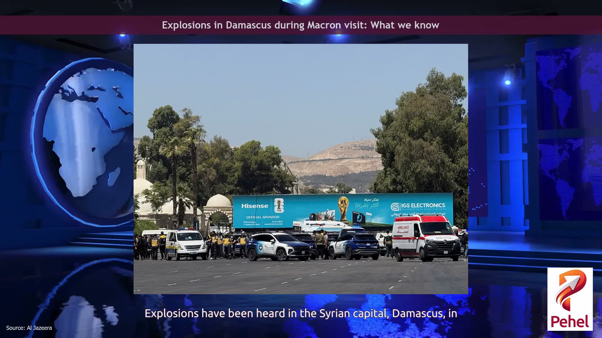 Explosions in Damascus during Macron visit: What we know