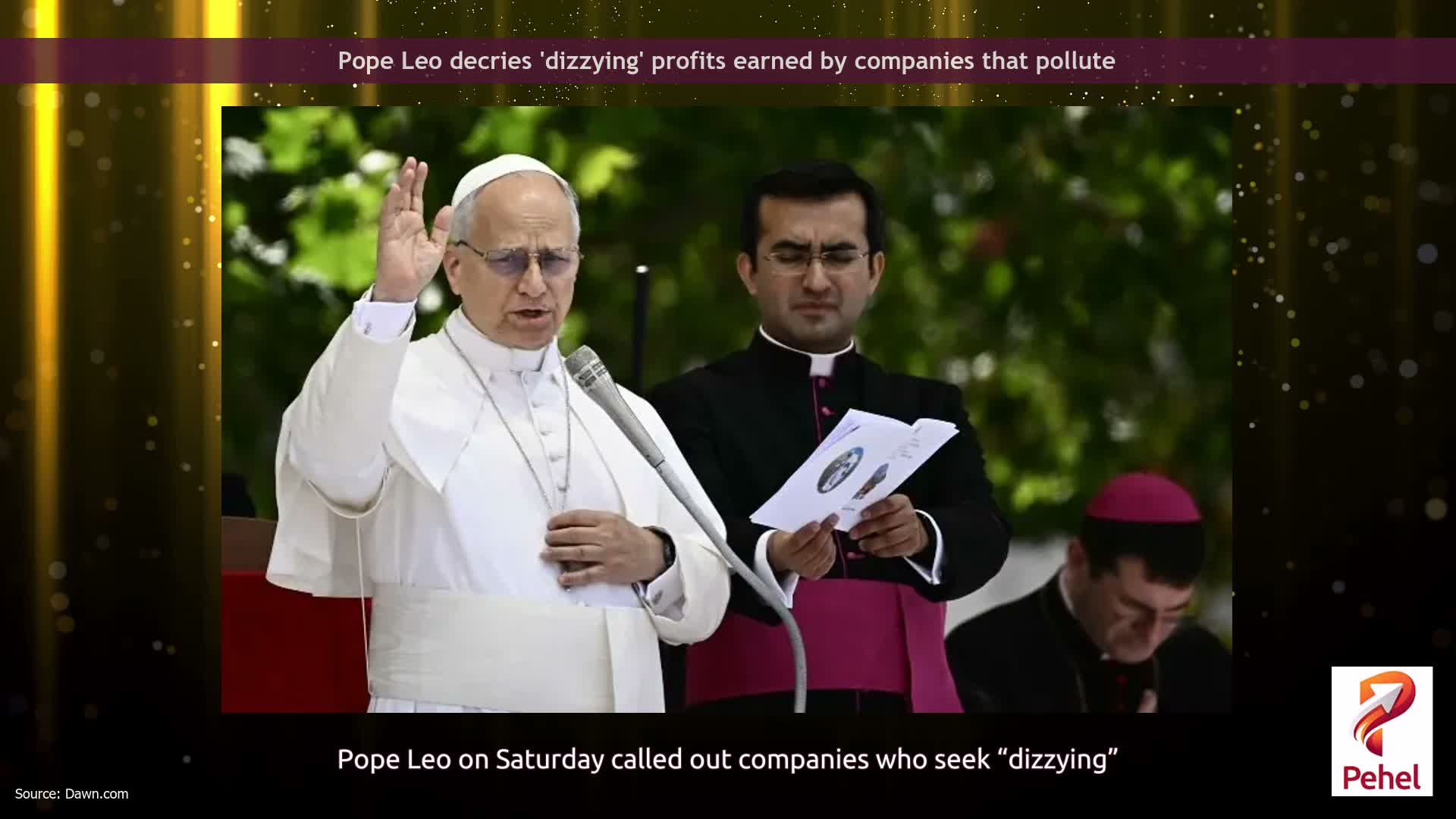 Pope Leo decries 'dizzying' profits earned by companies that pollute