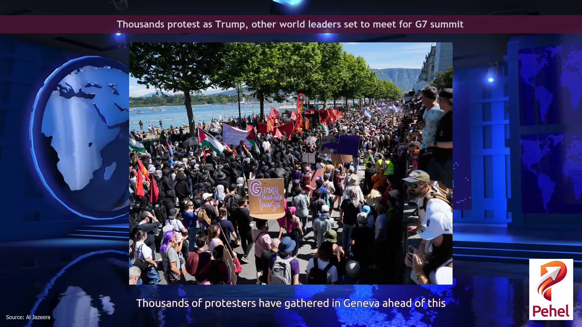 Thousands protest as Trump, other world leaders set to meet for G7 summit
