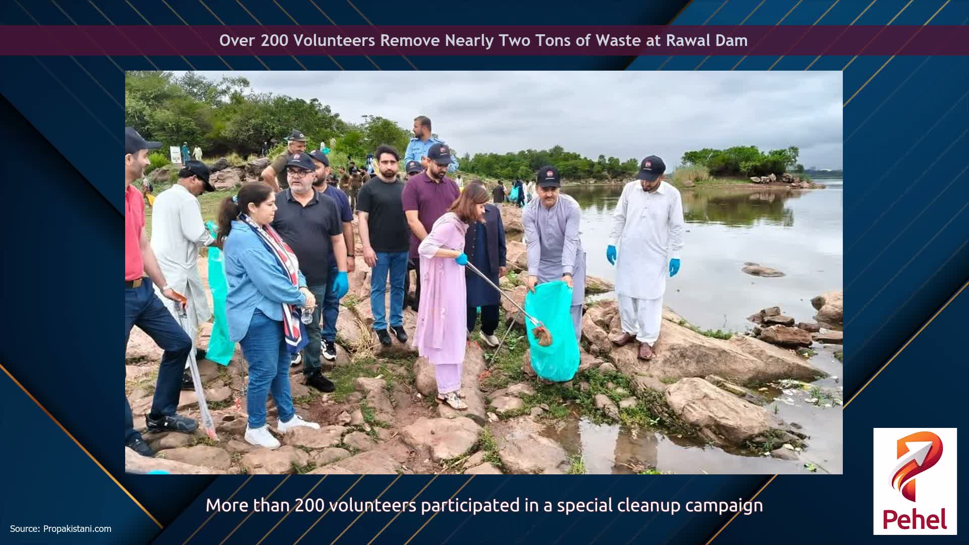 Over 200 Volunteers Remove Nearly Two Tons of Waste at Rawal Dam