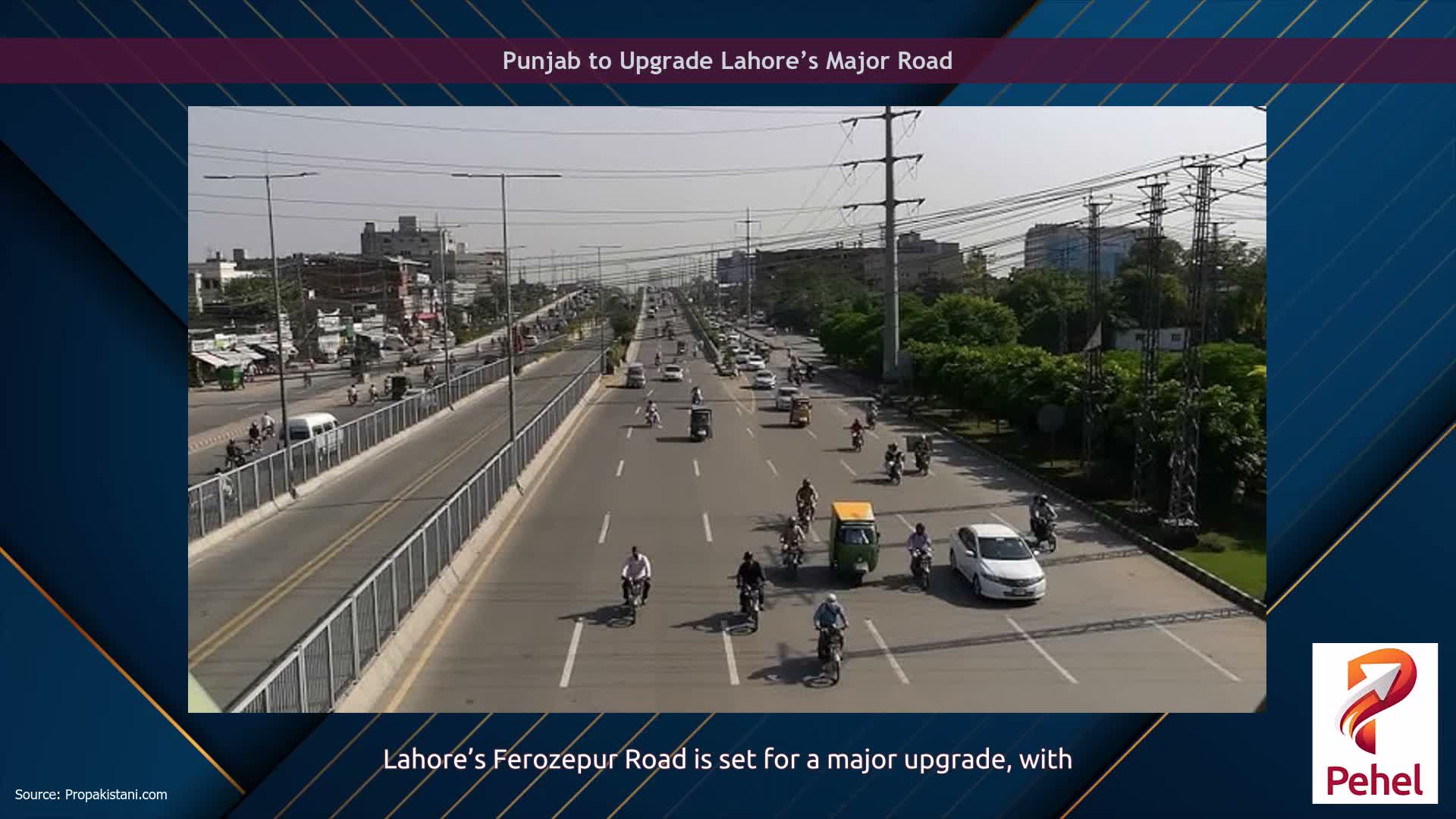 Punjab to Upgrade Lahore’s Major Road