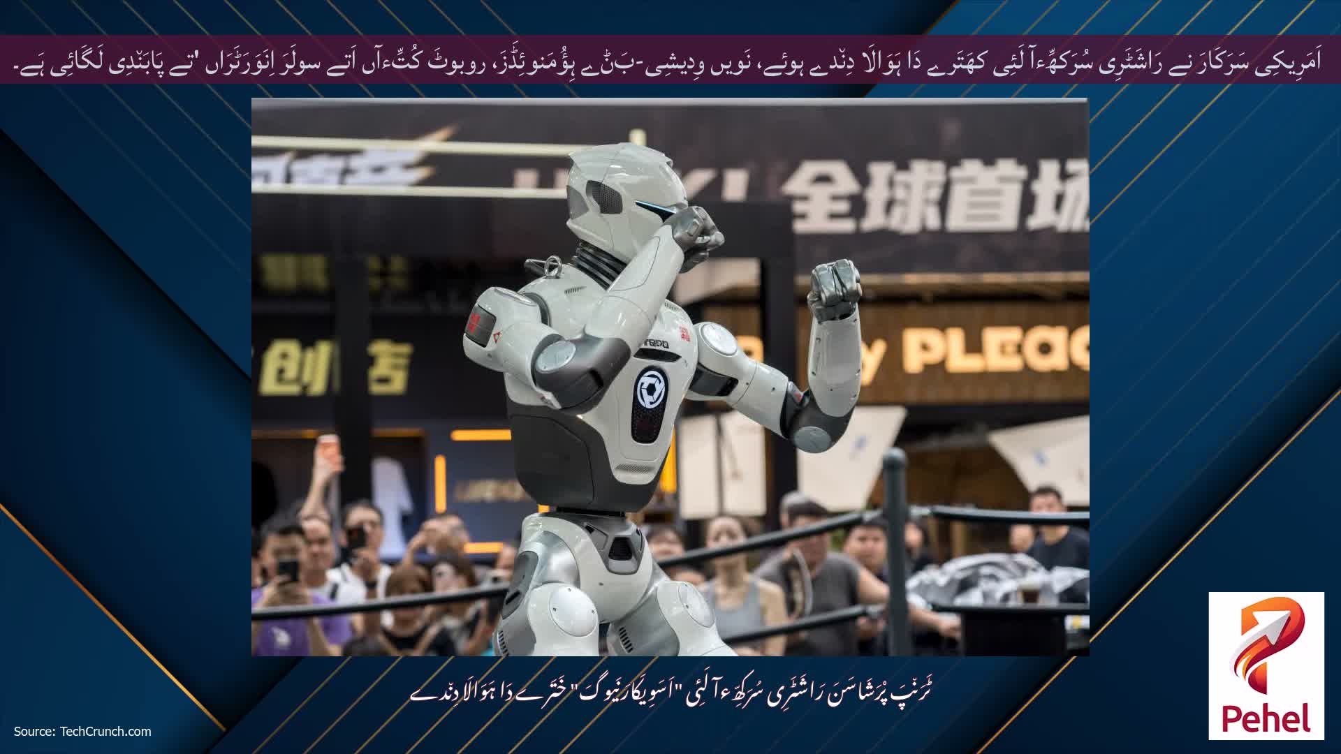 اَمَرِیکِی سَرَکَارَ نے رَاشَٹَرِی سُرَکھِّءآ لَئِی کھَتَرے دَا ہَوَالَا دِن٘دے ہوئے، نَویں وِدیشِی-بَݨے ہِؤُمَنوئِڈَزَ، روبوٹَ کُتِّءآں اَتے سولَرَ اِنَوَرَٹَرَاں 'تے پَابَن٘دِی لَگَائِی ہَے۔