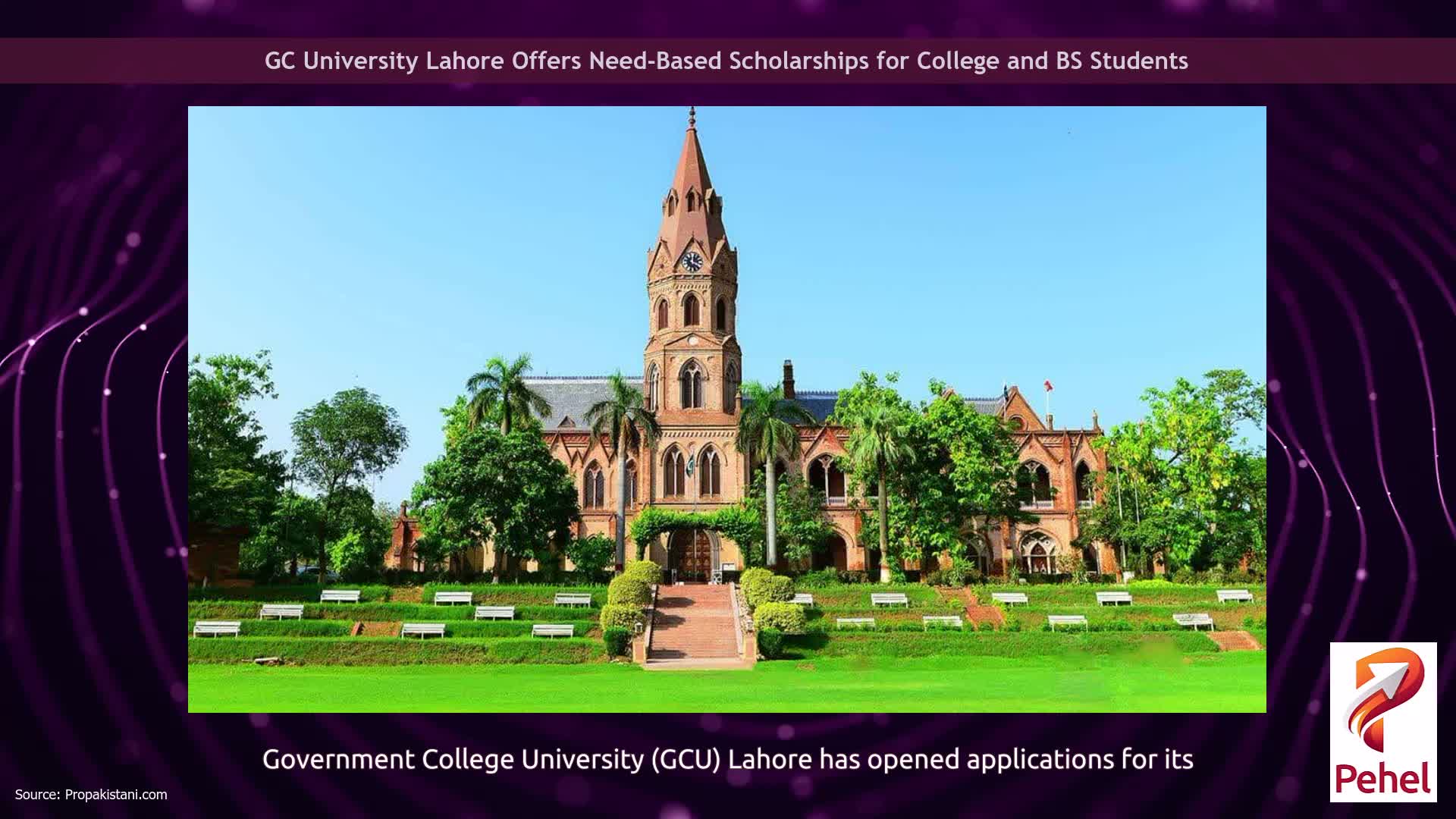 GC University Lahore Offers Need-Based Scholarships for College and BS Students
