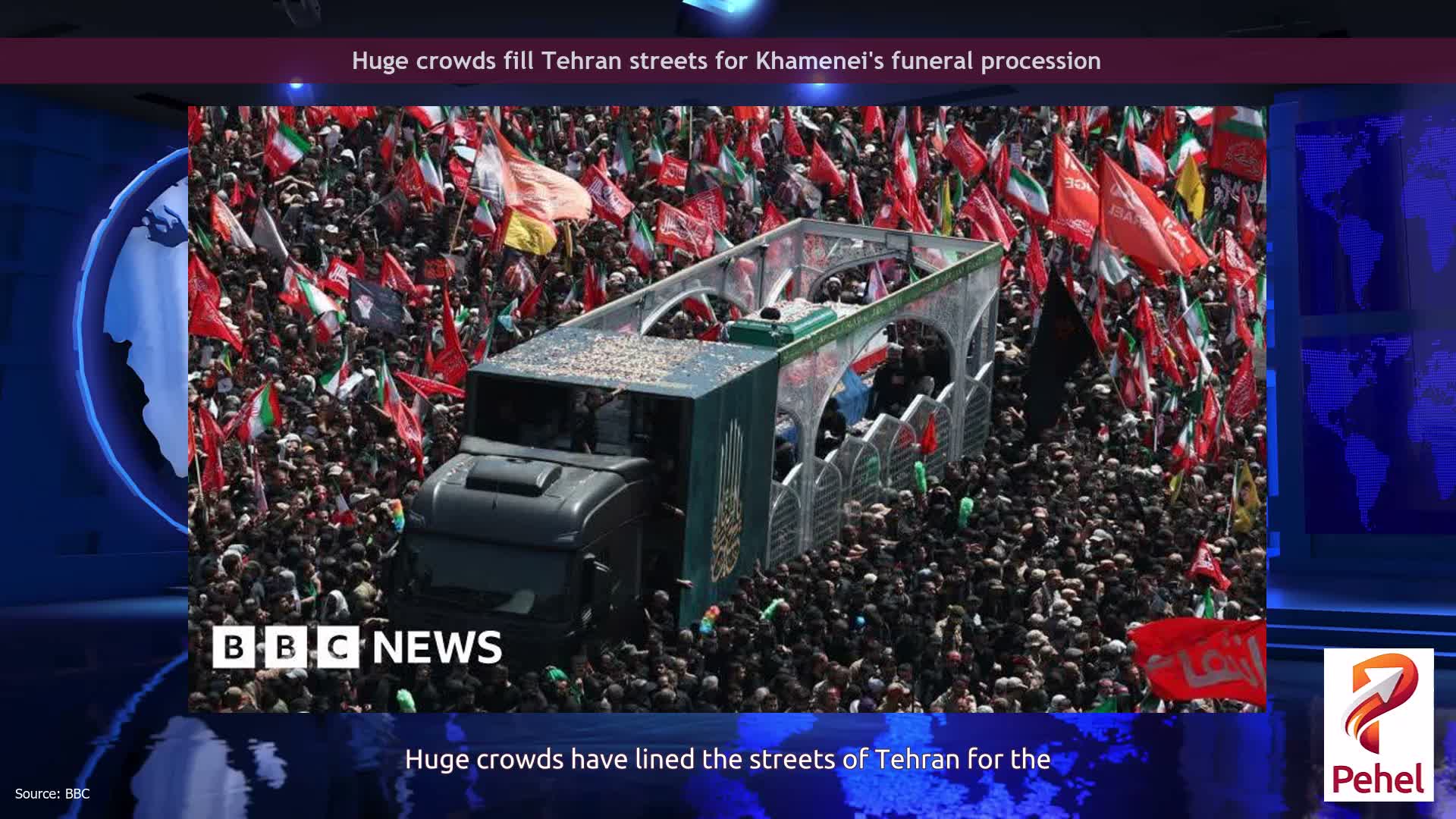 Huge crowds fill Tehran streets for Khamenei's funeral procession