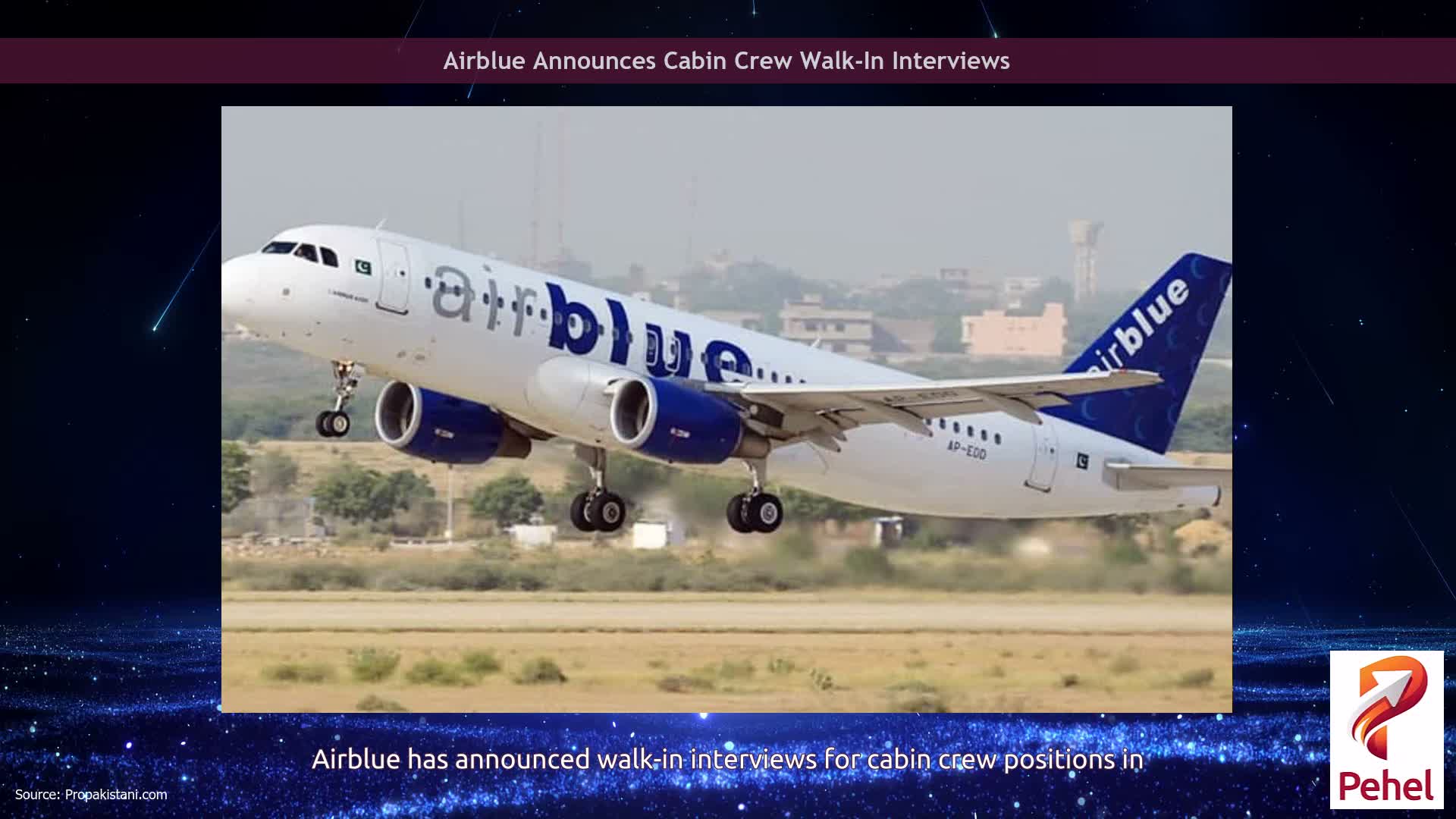Airblue Announces Cabin Crew Walk-In Interviews
