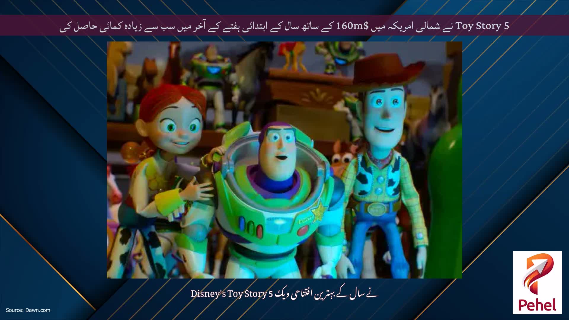Toy Story 5 نے شمالی امریکہ میں $160m کے ساتھ سال کے ابتدائی ہفتے کے آخر میں سب سے زیادہ کمائی حاصل کی
