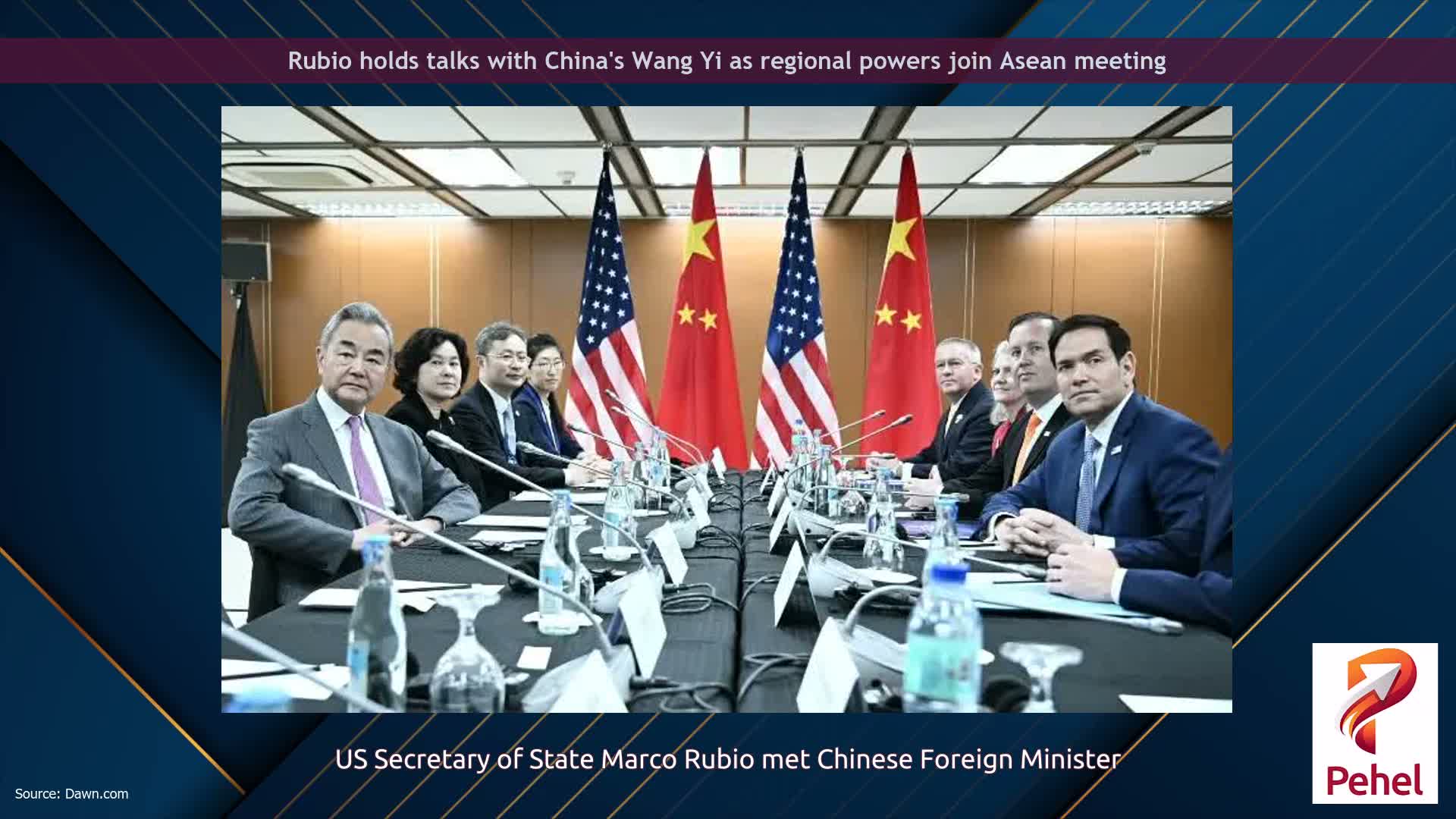 Rubio holds talks with China's Wang Yi as regional powers join Asean meeting