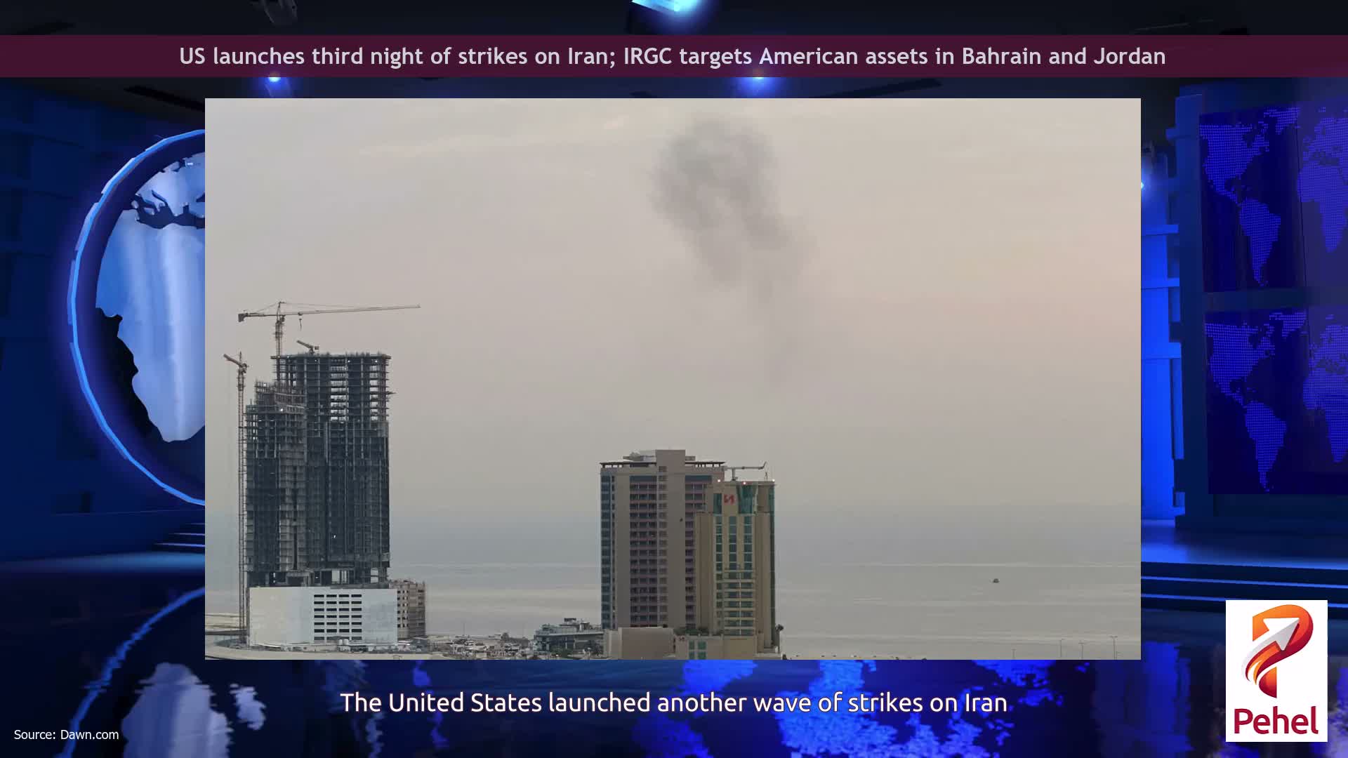 US launches third night of strikes on Iran; IRGC targets American assets in Bahrain and Jordan