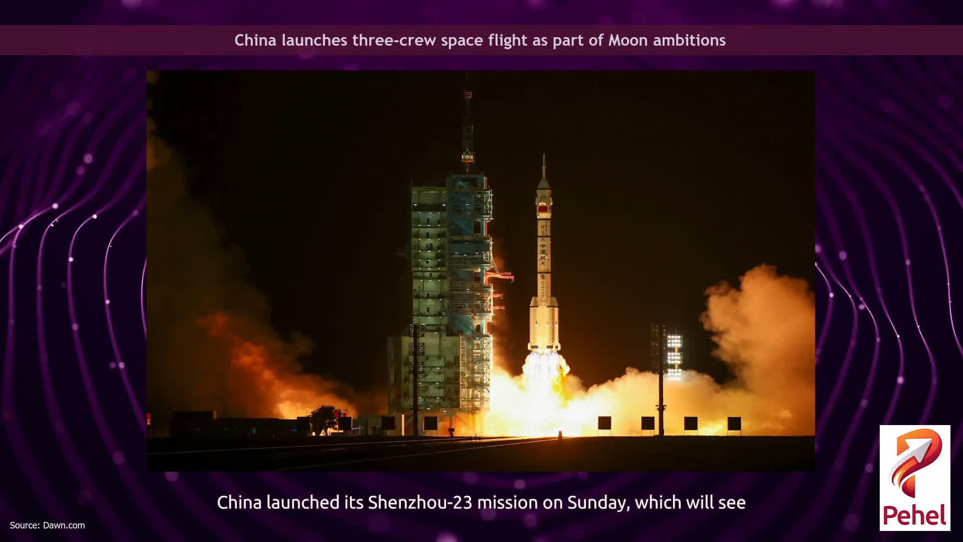 China launches three-crew space flight as part of Moon ambitions