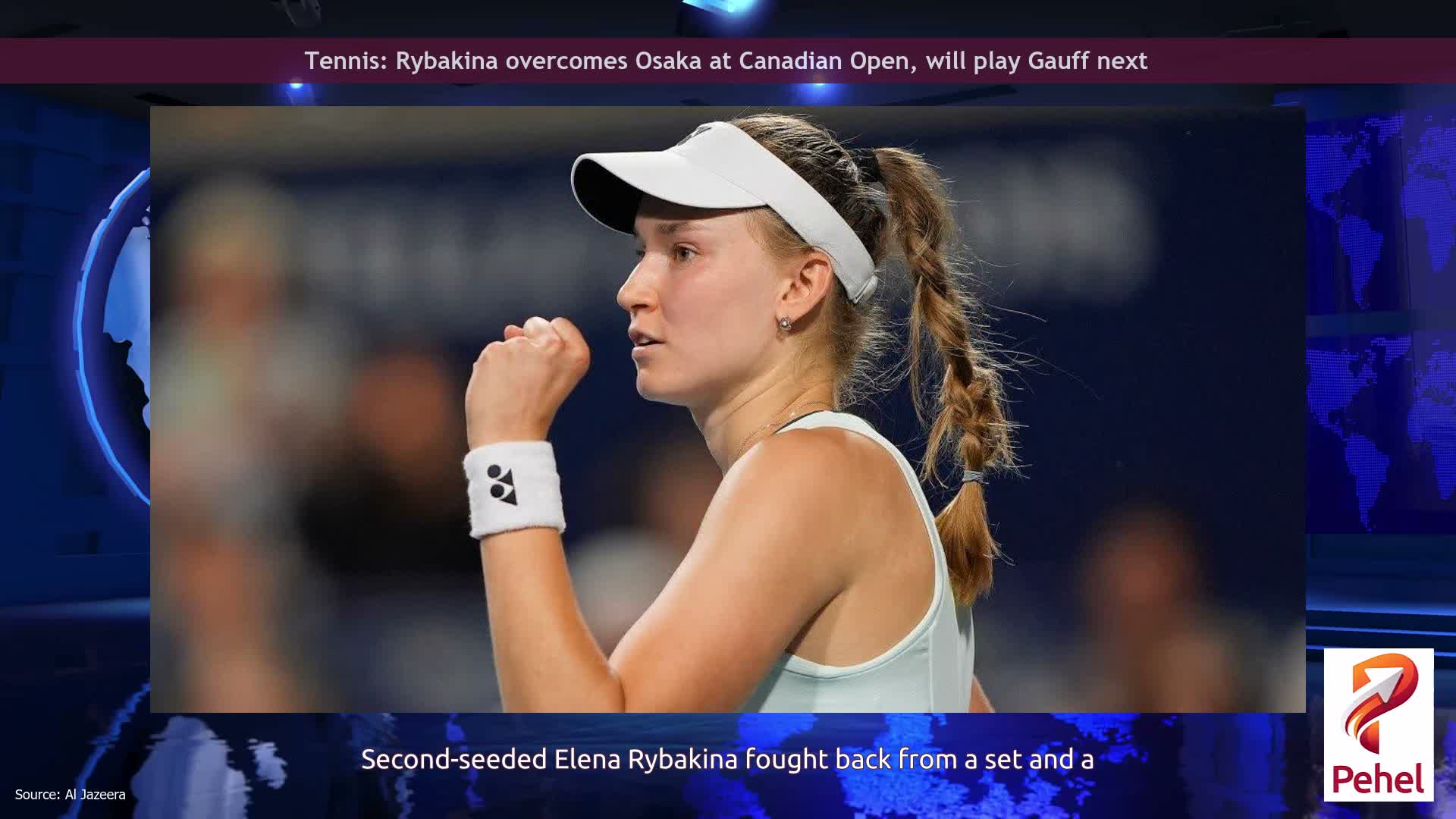 Tennis: Rybakina overcomes Osaka at Canadian Open, will play Gauff next