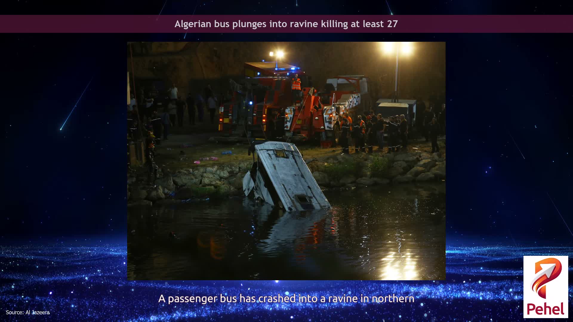 Algerian bus plunges into ravine killing at least 27