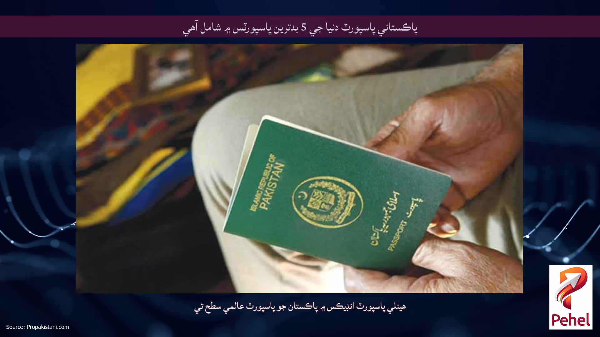 پاڪستاني پاسپورٽ دنيا جي 5 بدترين پاسپورٽس ۾ شامل آهي