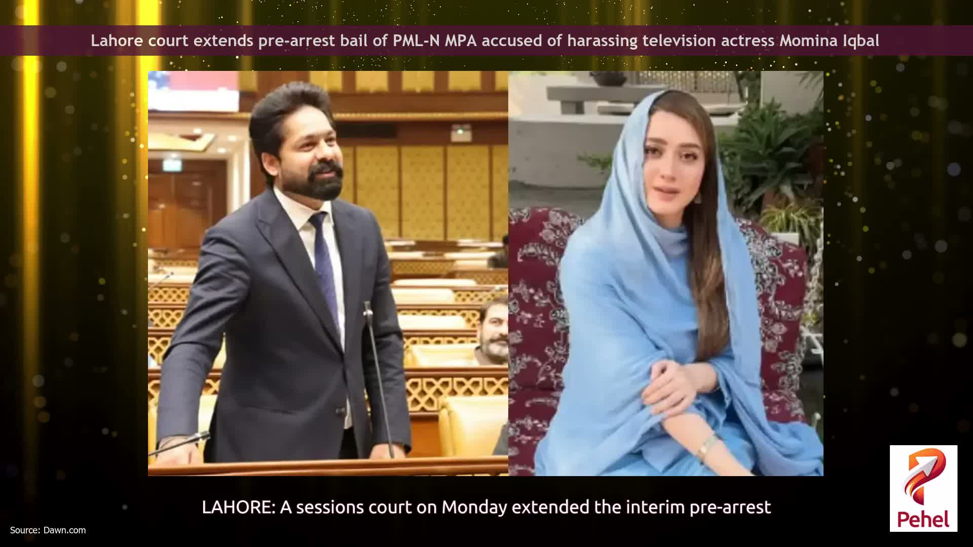 Lahore court extends pre-arrest bail of PML-N MPA accused of harassing television actress Momina Iqbal