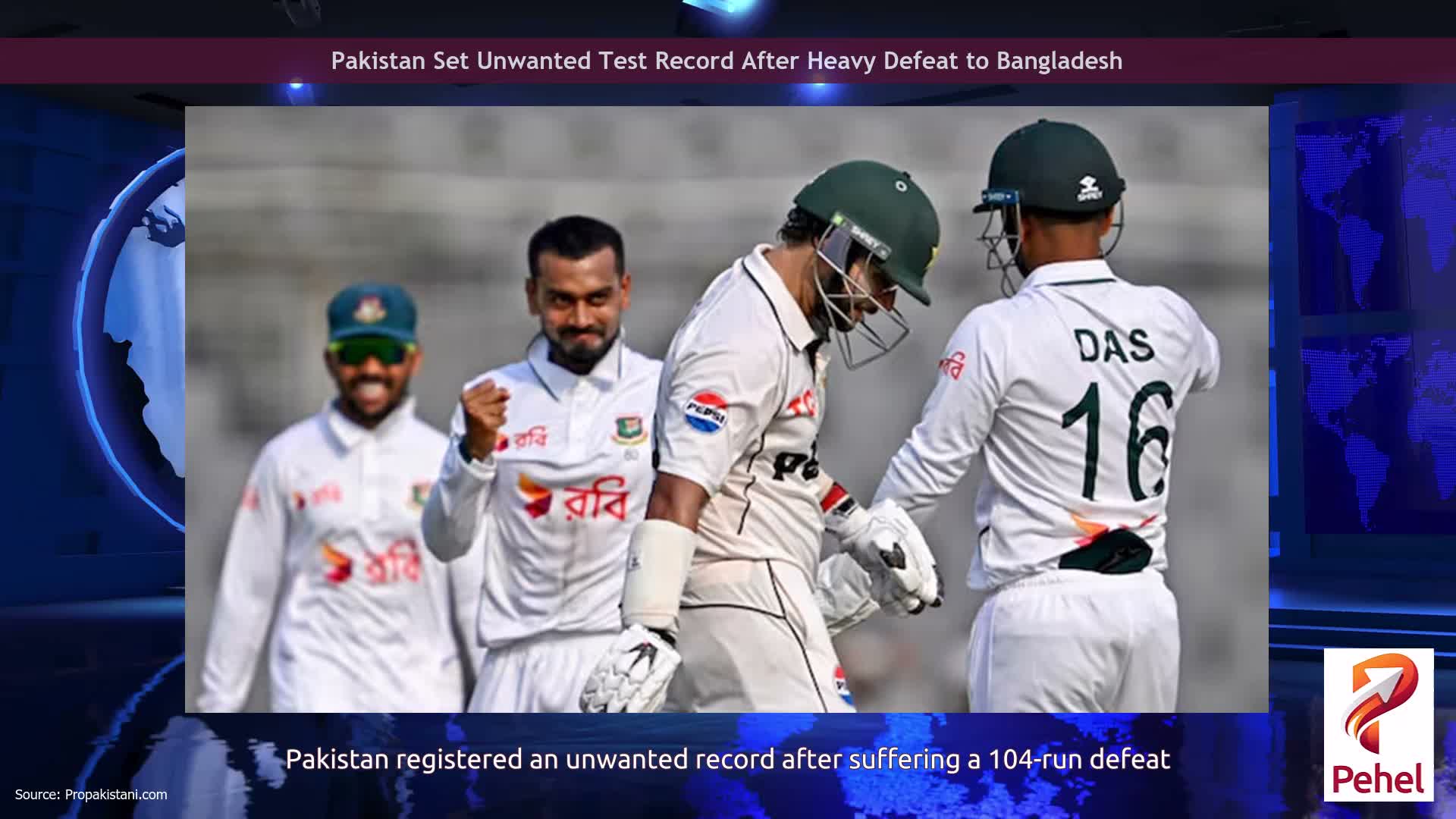 Pakistan Set Unwanted Test Record After Heavy Defeat to Bangladesh