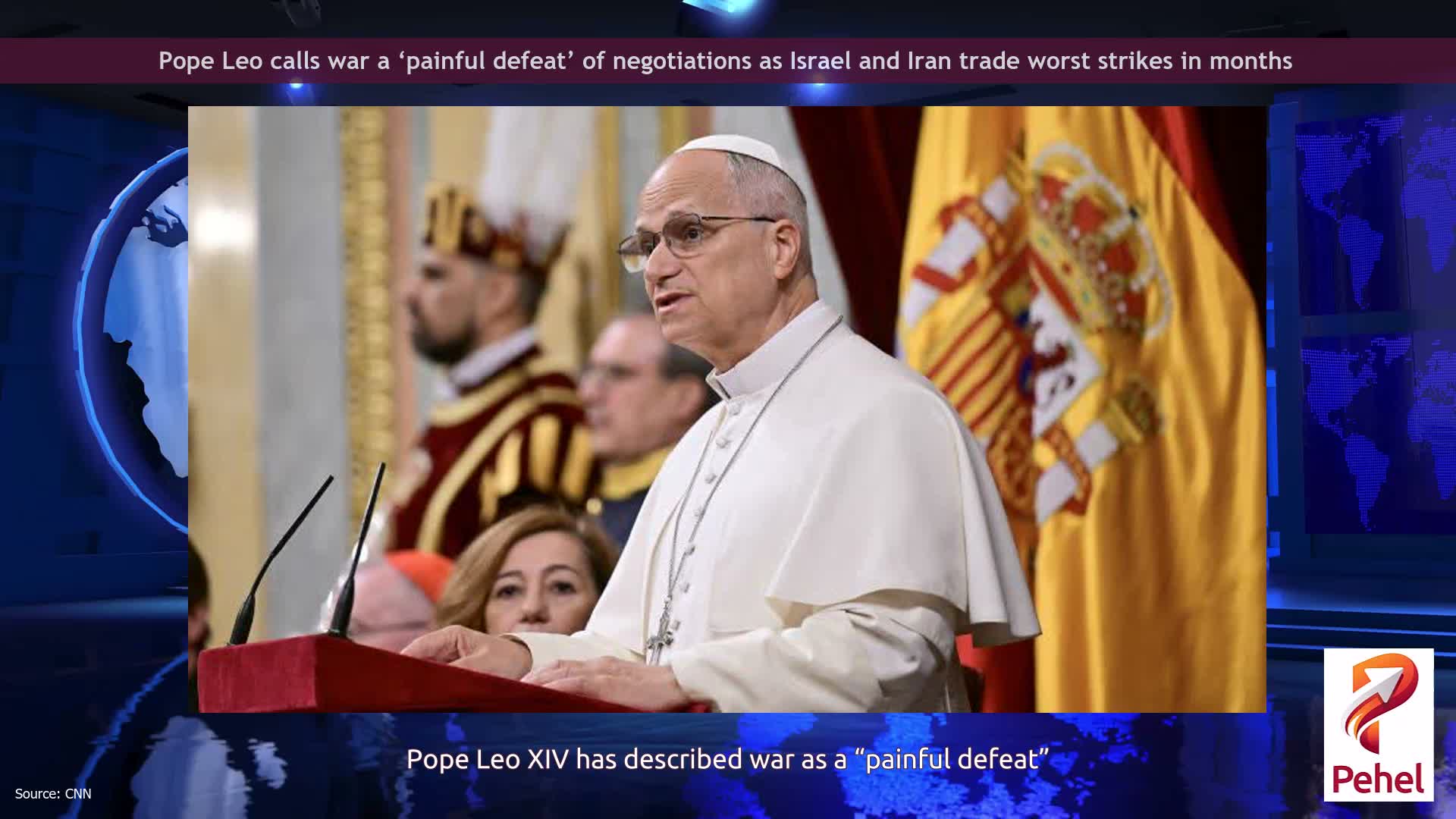 Pope Leo calls war a ‘painful defeat’ of negotiations as Israel and Iran trade worst strikes in months