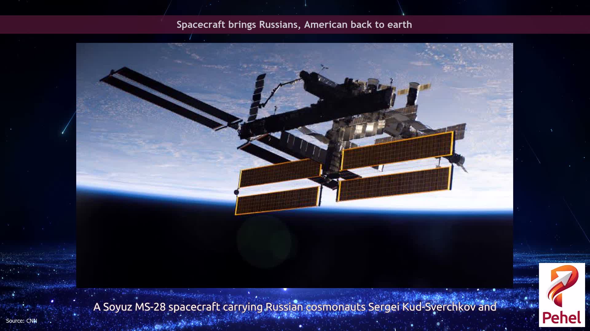 Spacecraft brings Russians, American back to earth