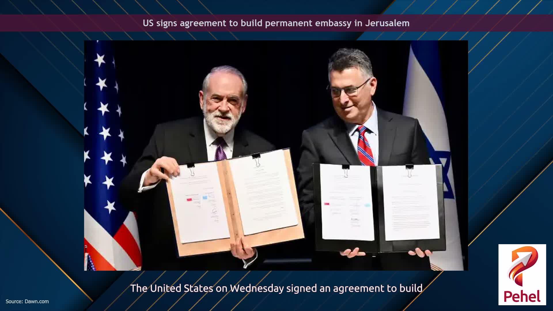 US signs agreement to build permanent embassy in Jerusalem