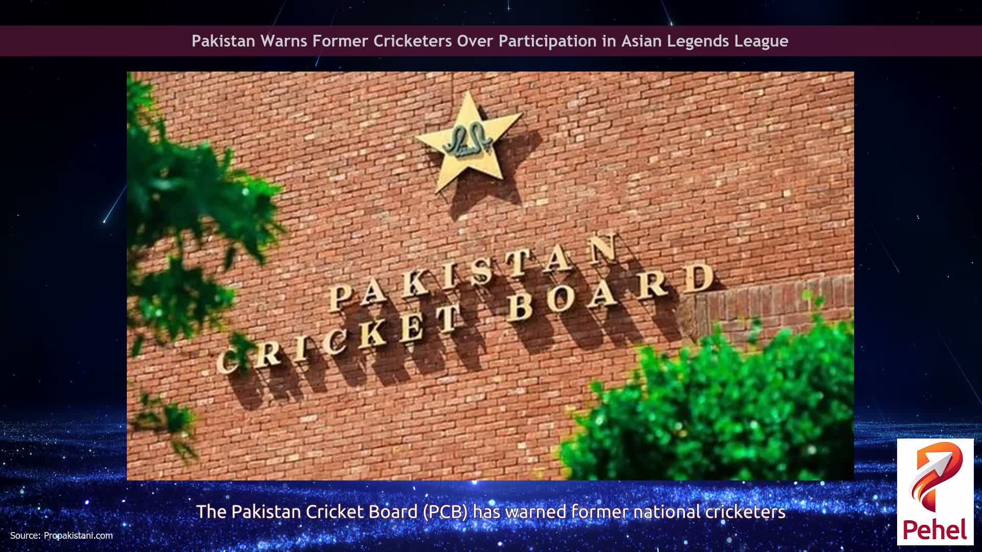 Pakistan Warns Former Cricketers Over Participation in Asian Legends League
