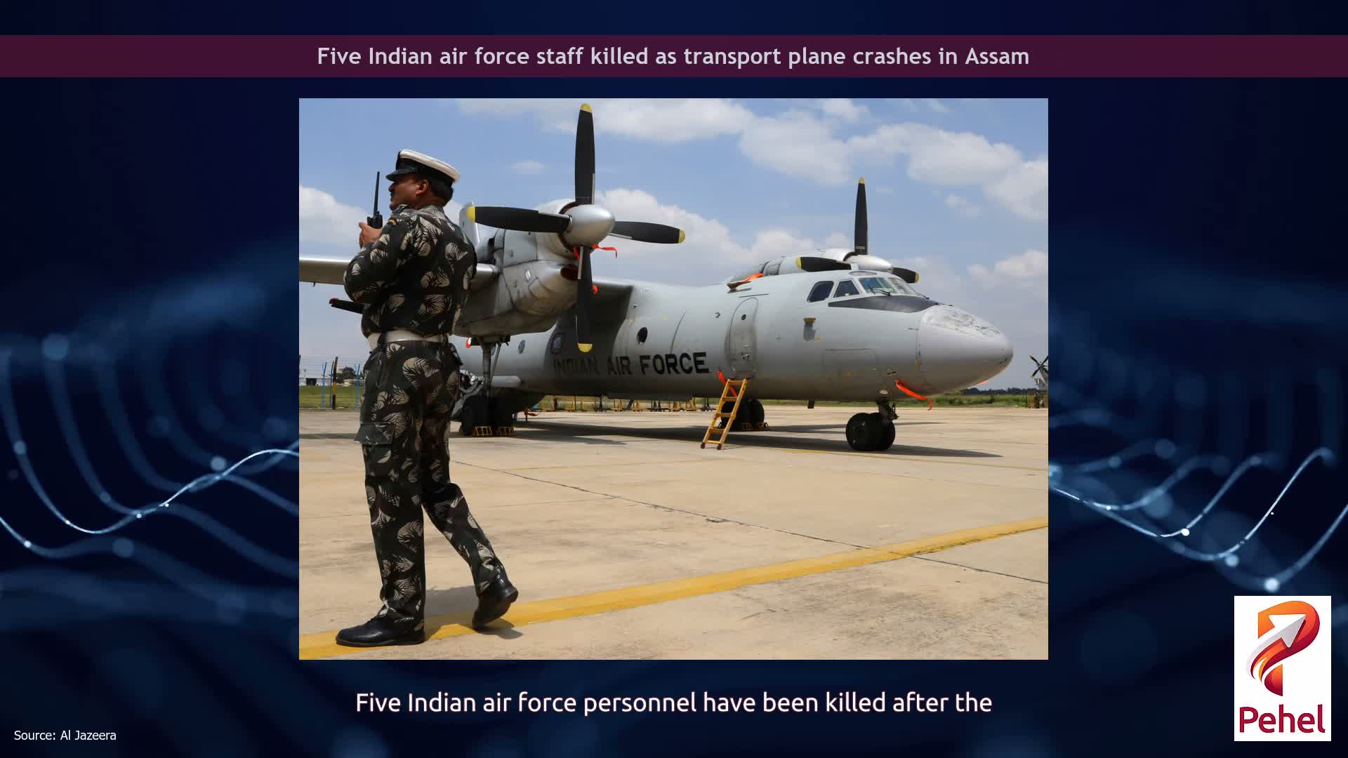 Five Indian air force staff killed as transport plane crashes in Assam