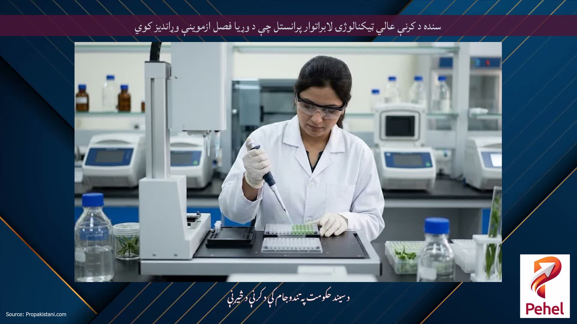 سنده د کرنې عالي ټیکنالوژۍ لابراتوار پرانستل چې د وړیا فصل ازموینې وړاندیز کوي
