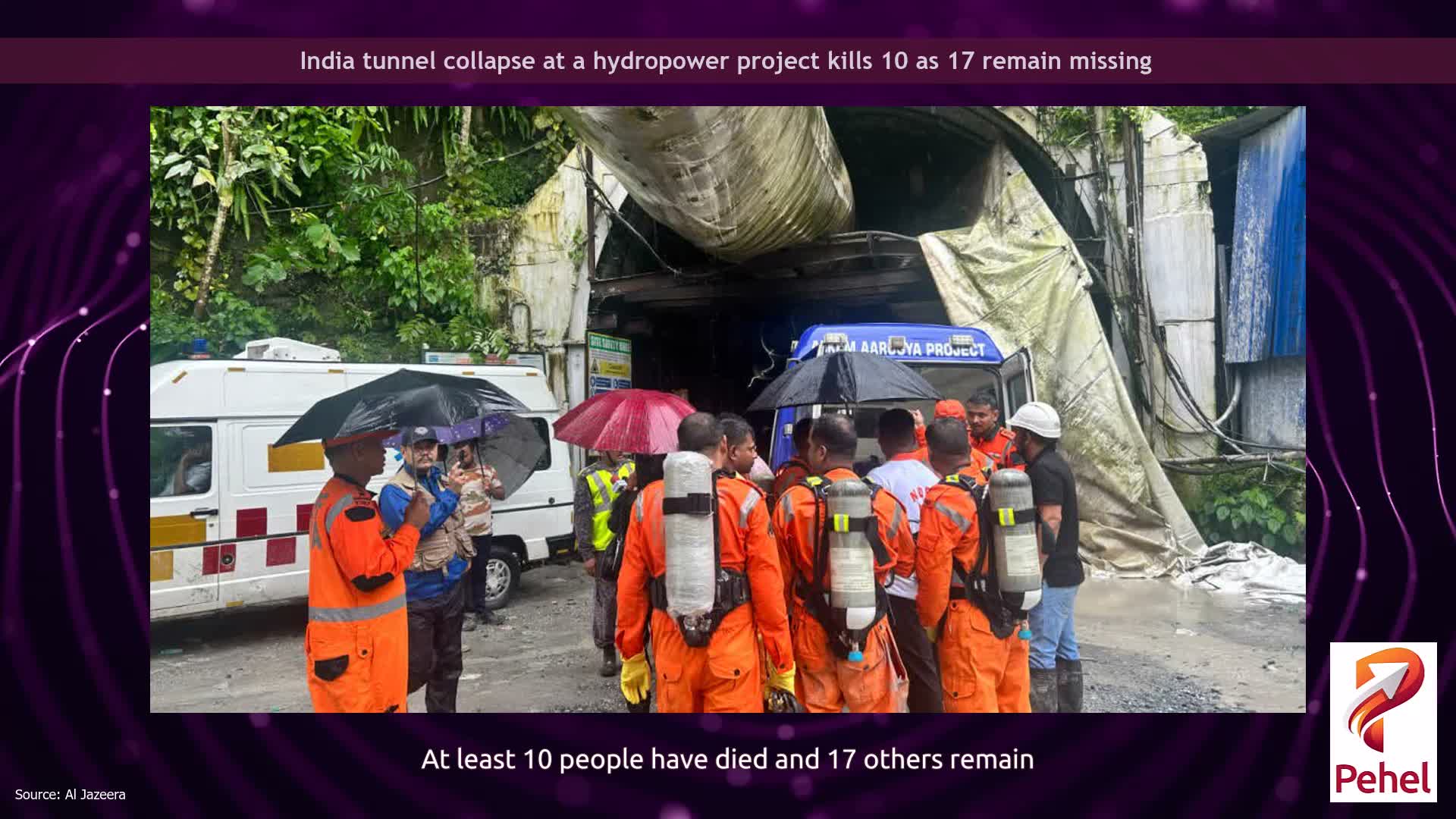 India tunnel collapse at a hydropower project kills 10 as 17 remain missing