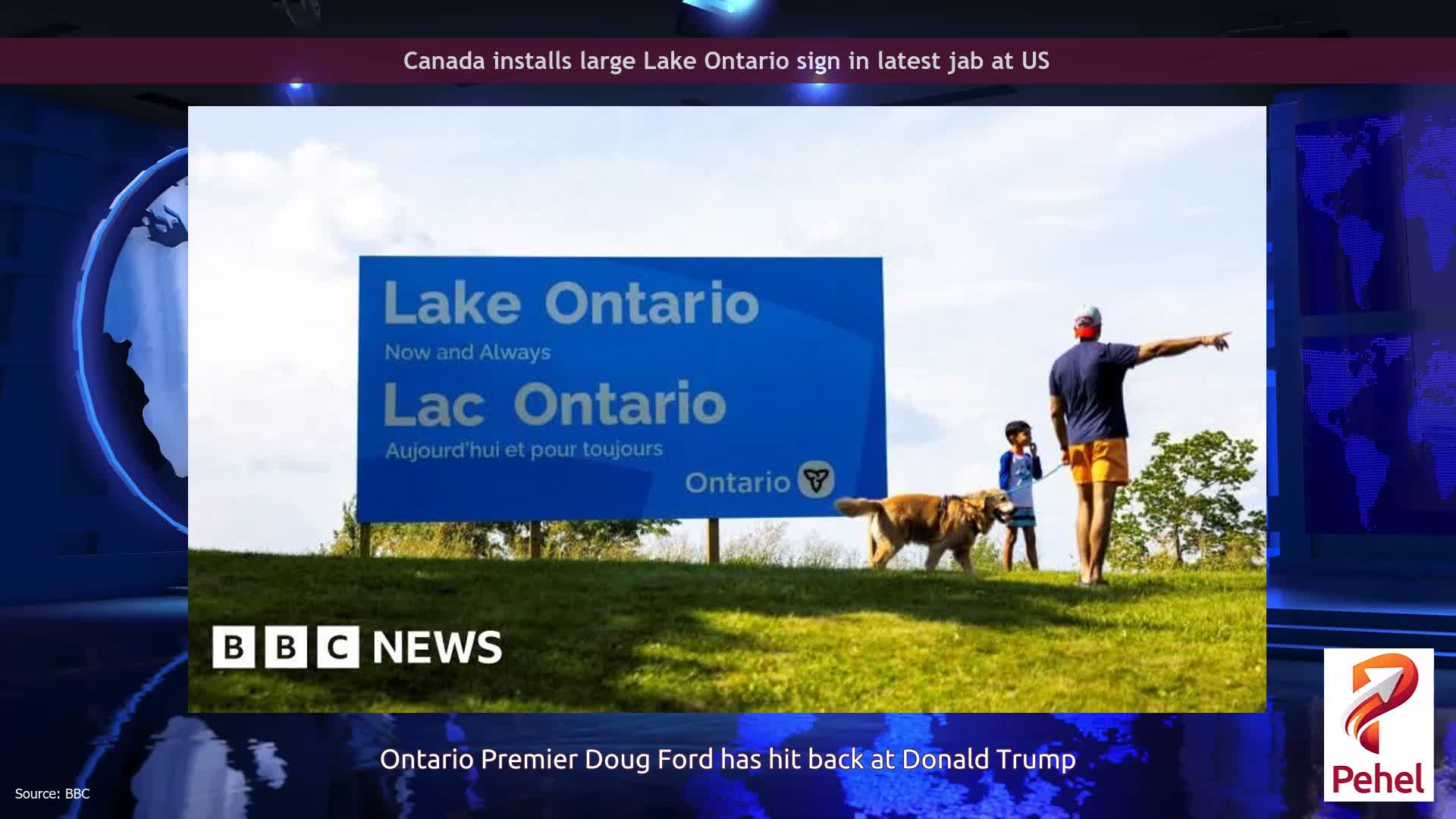 Canada installs large Lake Ontario sign in latest jab at US