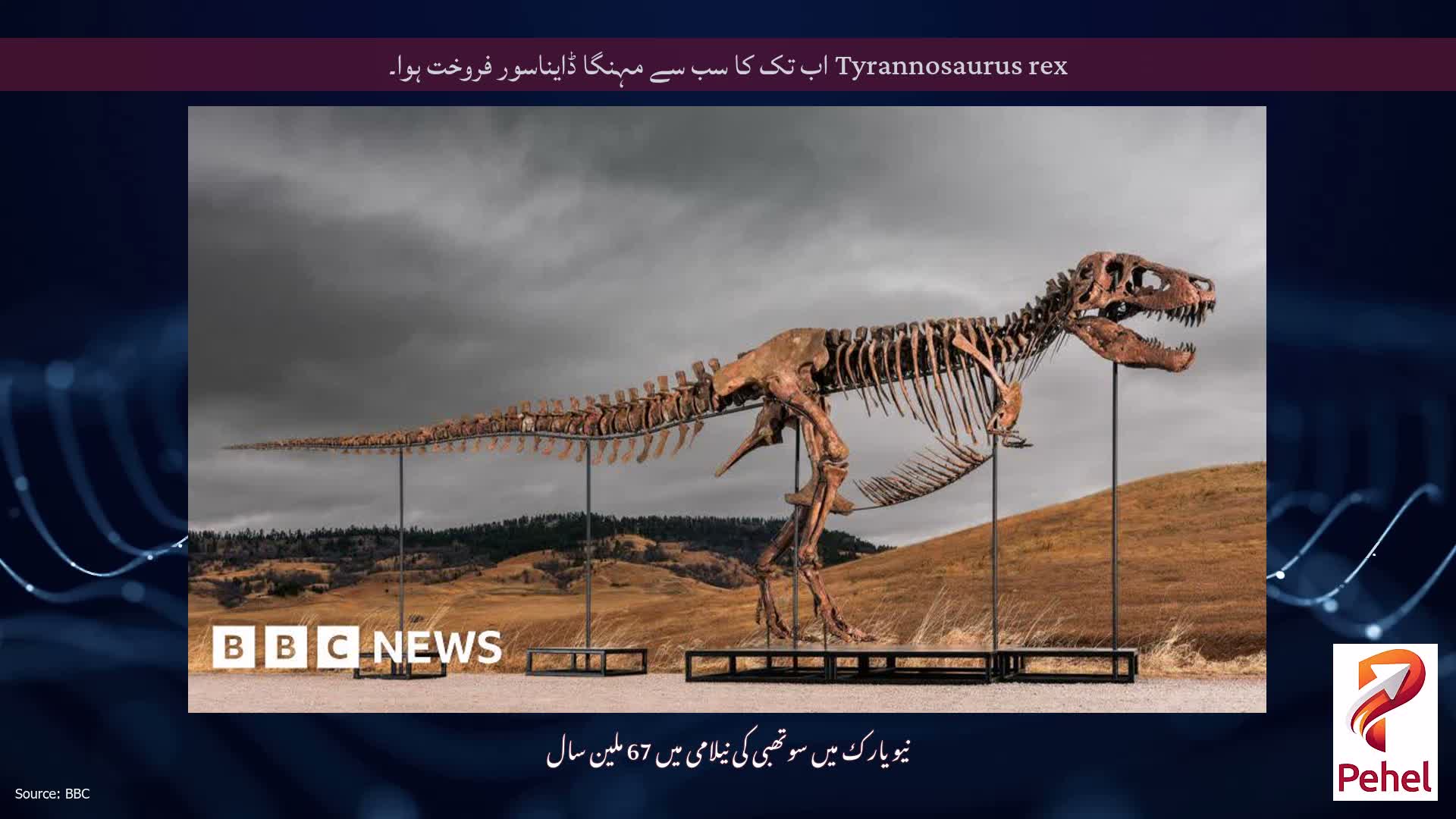 Tyrannosaurus rex اب تک کا سب سے مہنگا ڈایناسور فروخت ہوا۔