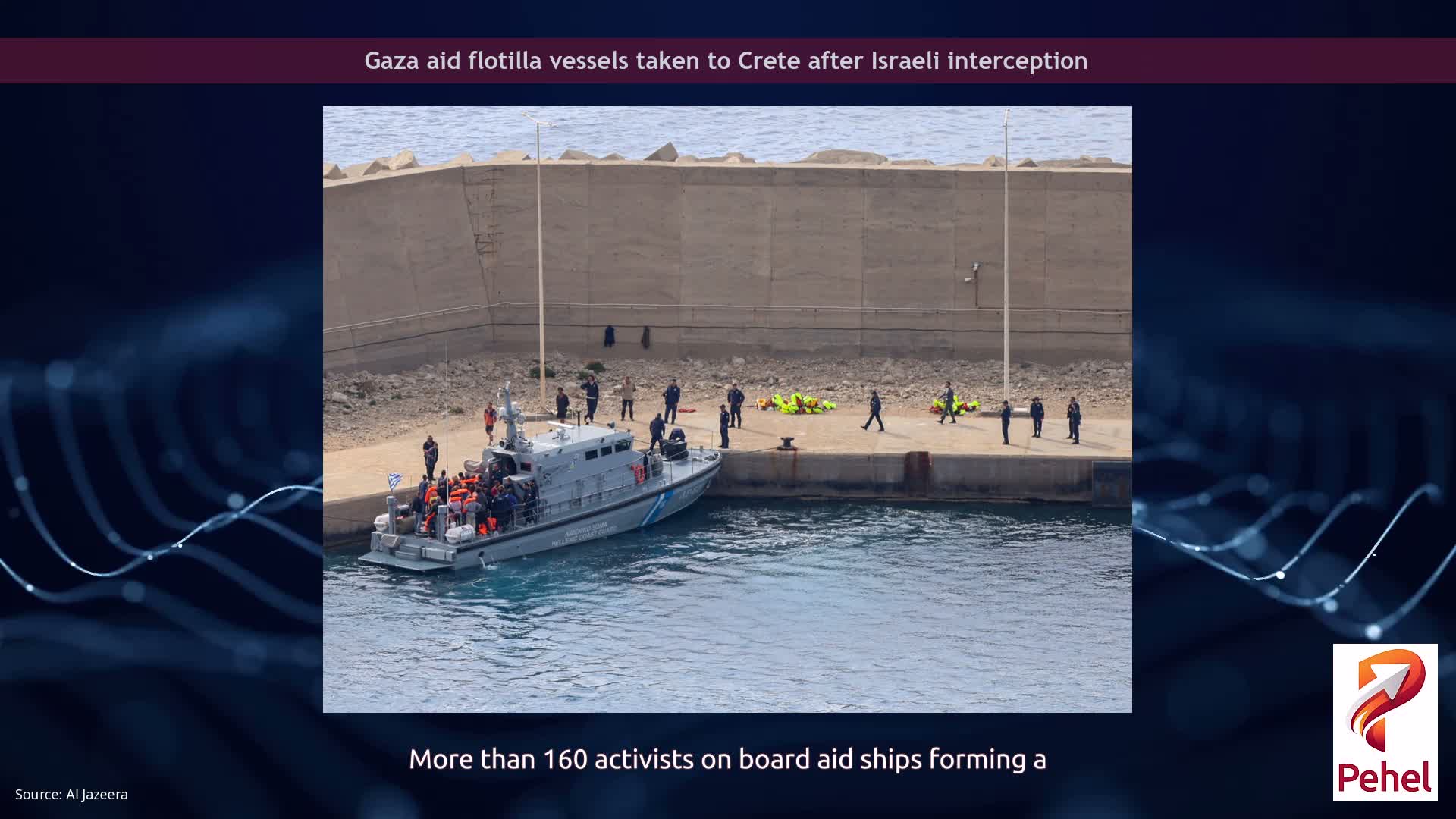 Gaza aid flotilla vessels taken to Crete after Israeli interception