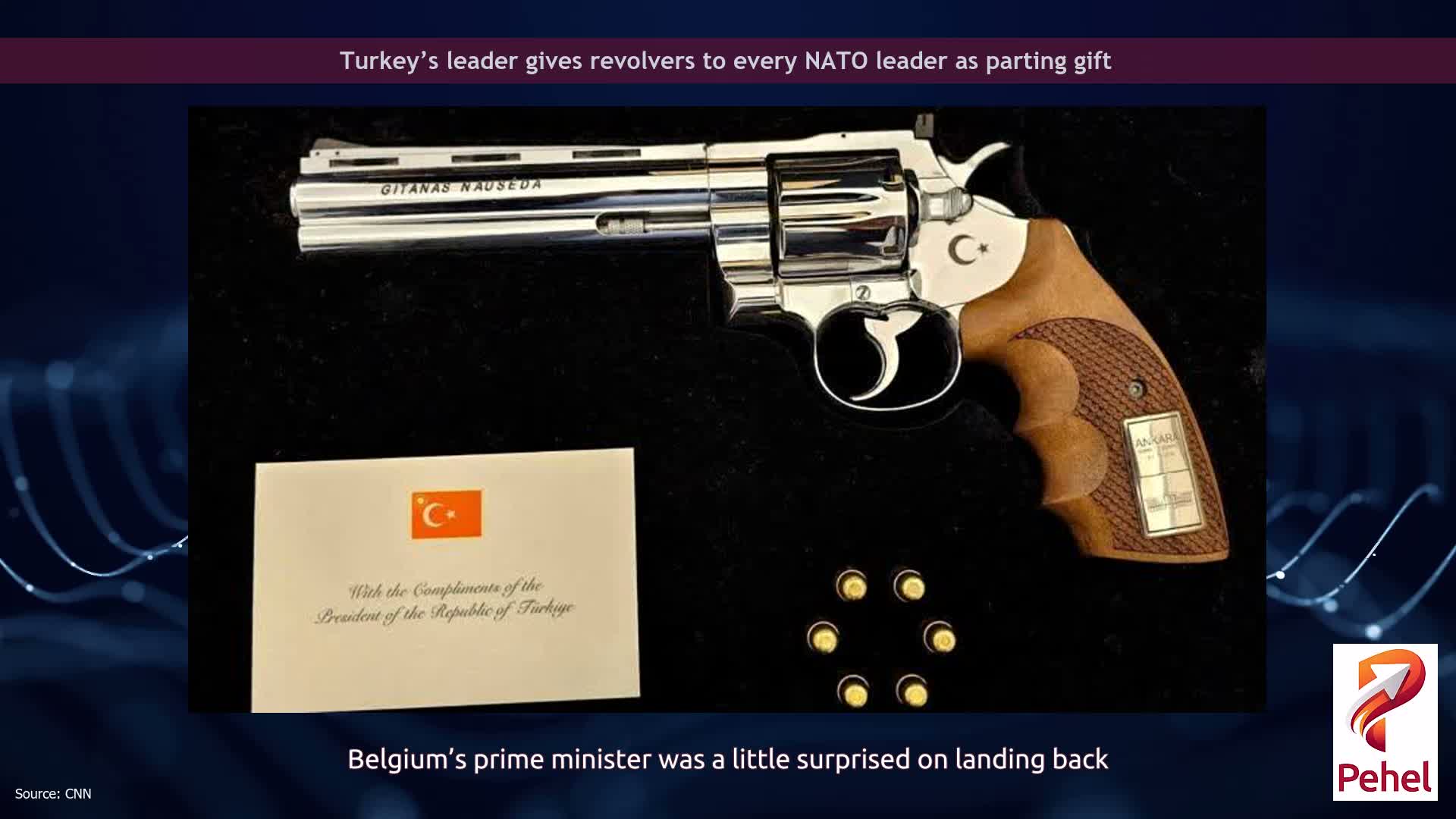 Turkey’s leader gives revolvers to every NATO leader as parting gift