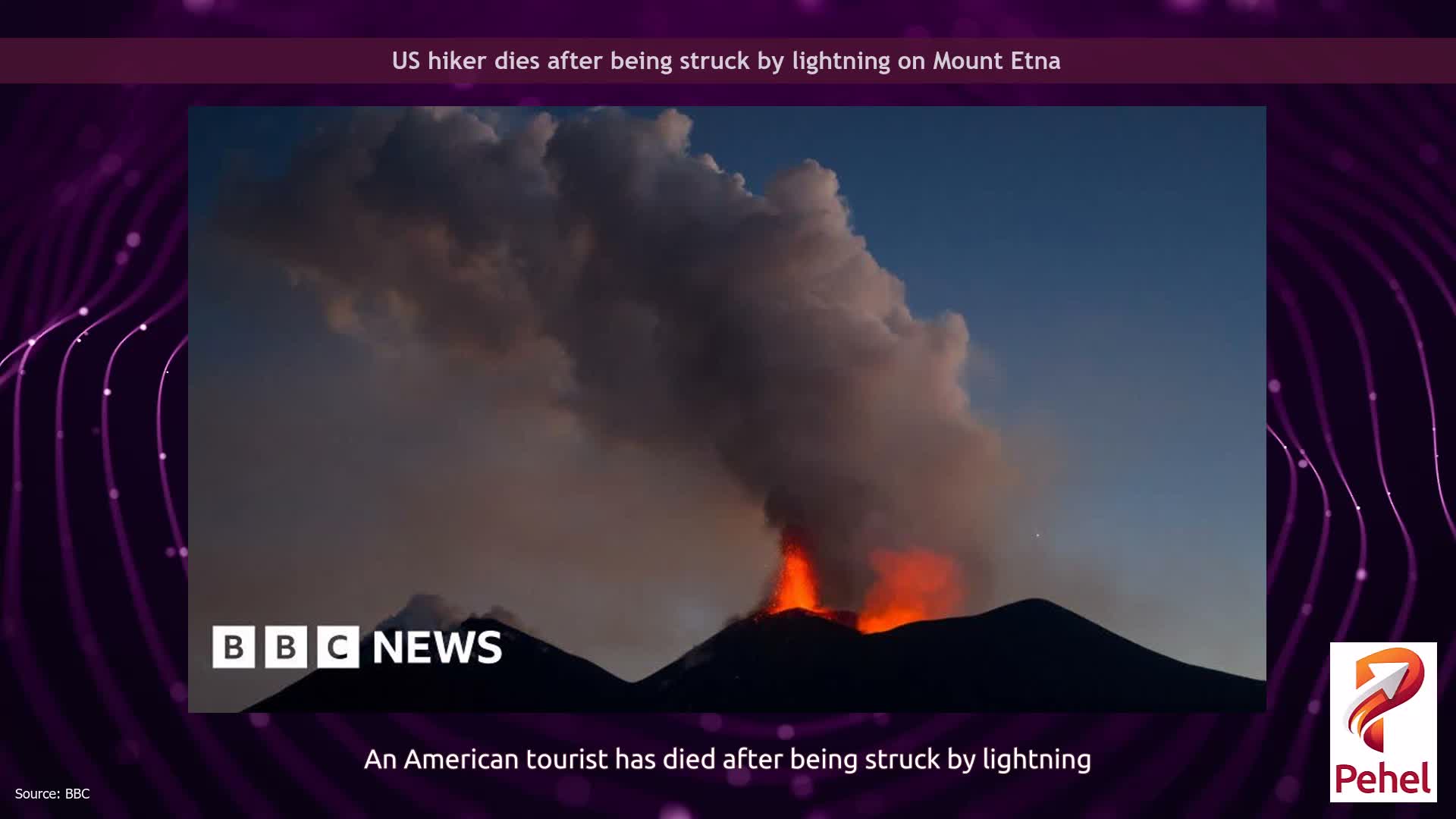 US hiker dies after being struck by lightning on Mount Etna
