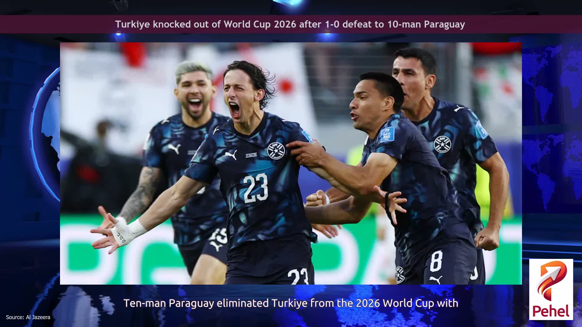 Turkiye knocked out of World Cup 2026 after 1-0 defeat to 10-man Paraguay
