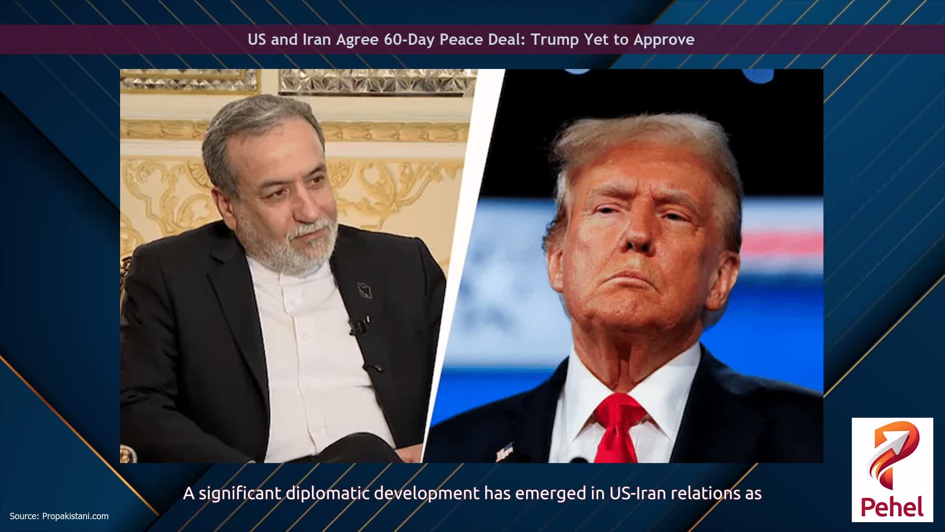 US and Iran Agree 60-Day Peace Deal: Trump Yet to Approve