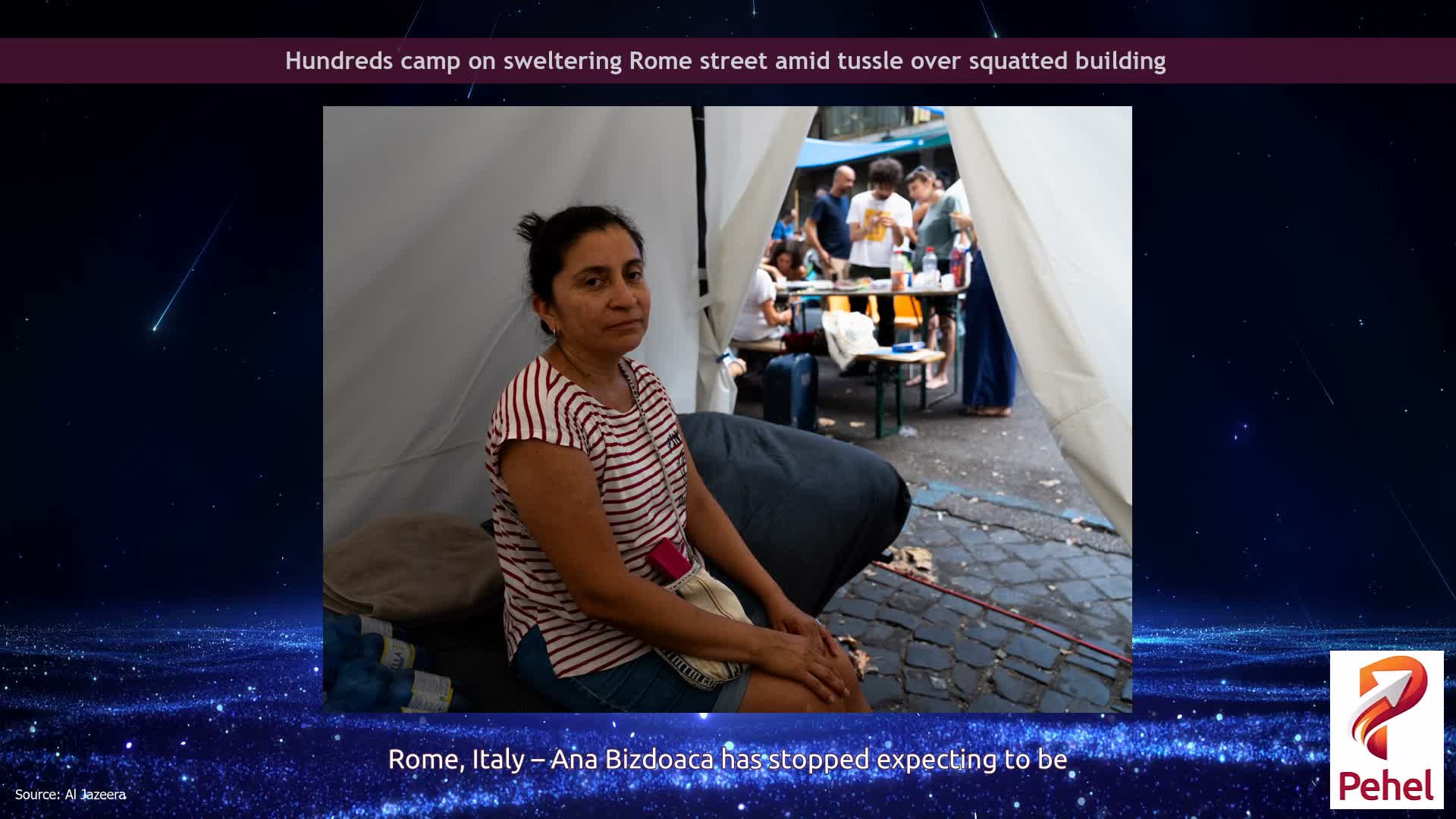 Hundreds camp on sweltering Rome street amid tussle over squatted building