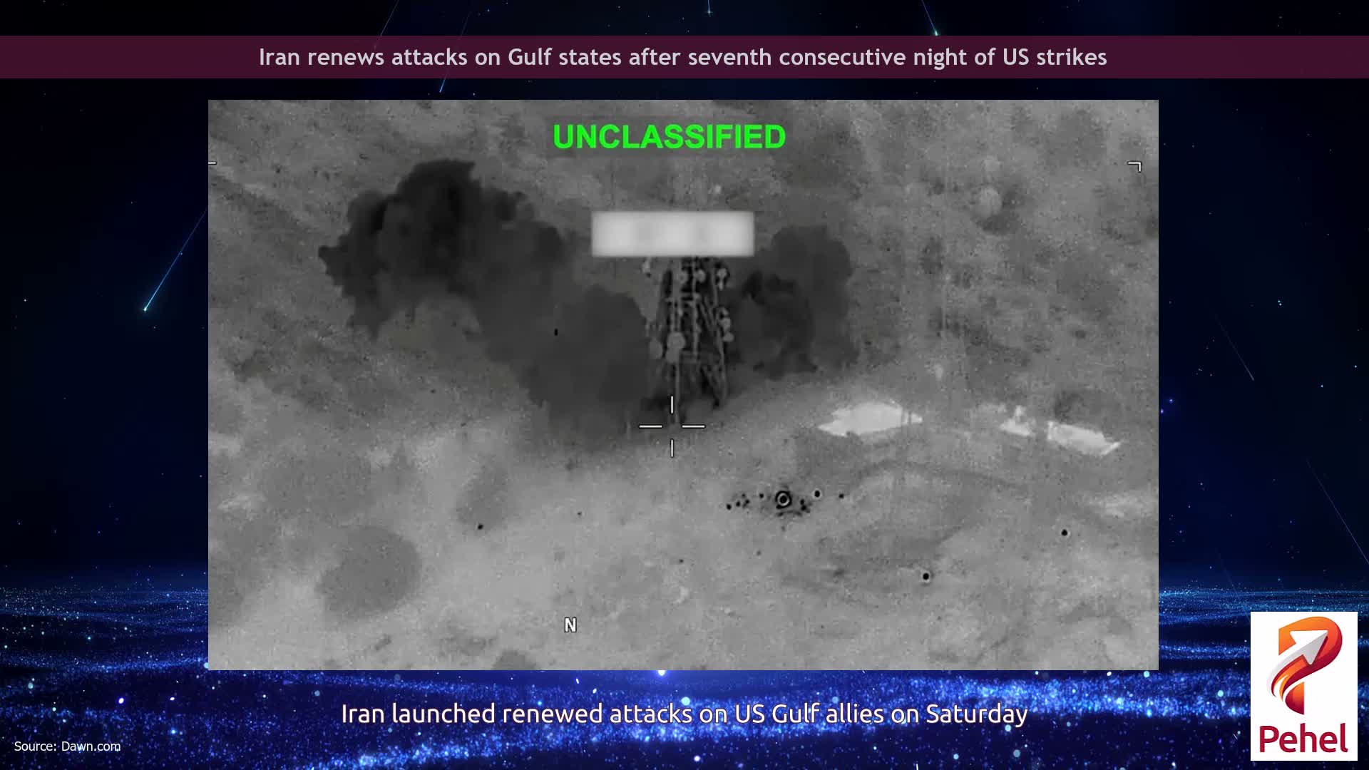 Iran renews attacks on Gulf states after seventh consecutive night of US strikes