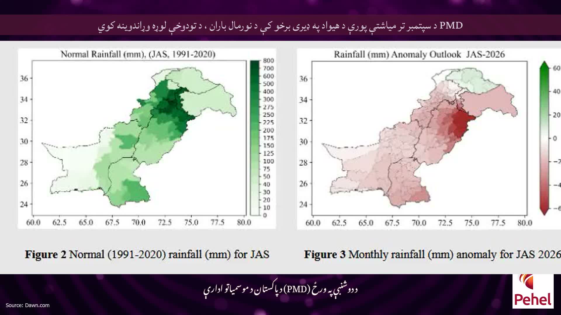 PMD د سپتمبر تر میاشتې پورې د هیواد په ډیری برخو کې د نورمال باران ، د تودوخې لوړه وړاندوینه کوي