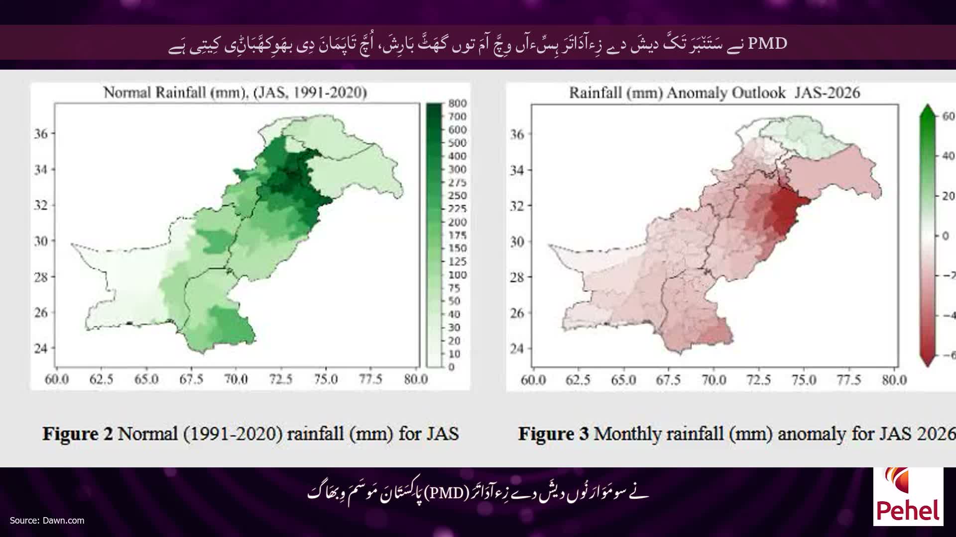PMD نے سَتَن٘بَرَ تَکَّ دیشَ دے زِءآدَاتَرَ ہِسِّءآں وِچَّ آمَ توں گھَٹَّ بَارِشَ، اُچَّ تَاپَمَانَ دِی بھَوِکھَّبَاݨِی کِیتِی ہَے