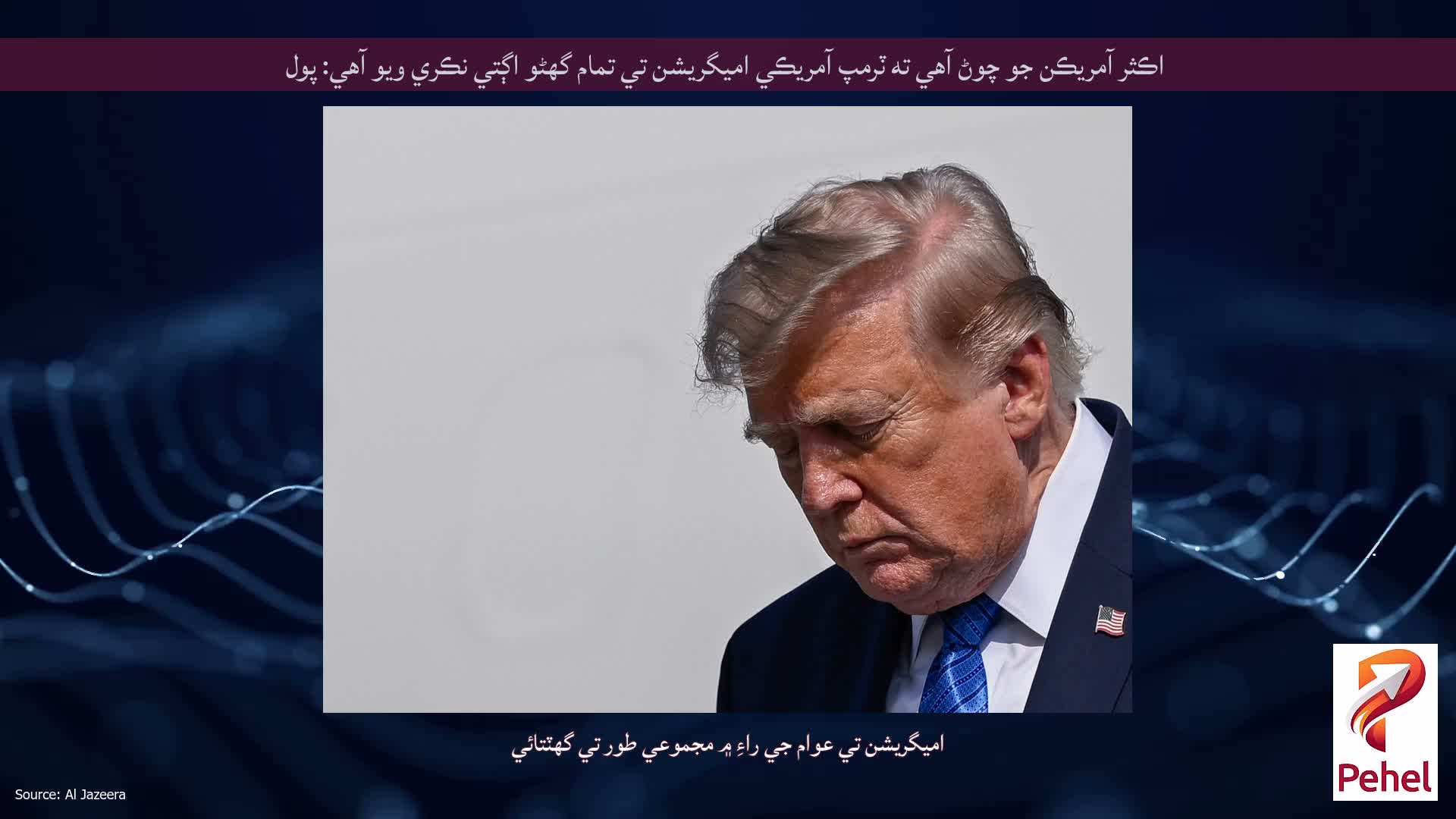 اڪثر آمريڪن جو چوڻ آهي ته ٽرمپ آمريڪي اميگريشن تي تمام گهڻو اڳتي نڪري ويو آهي: پول