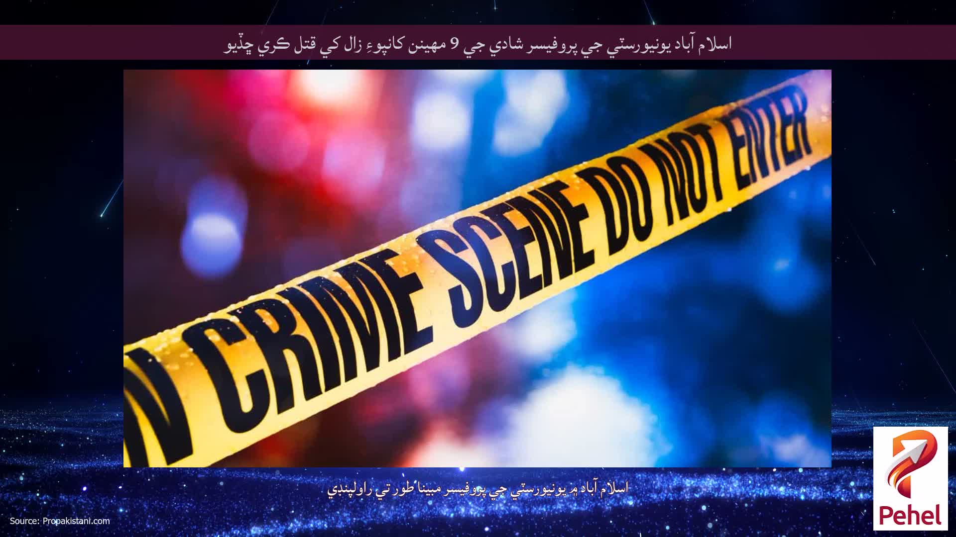 اسلام آباد يونيورسٽي جي پروفيسر شادي جي 9 مهينن کانپوءِ زال کي قتل ڪري ڇڏيو