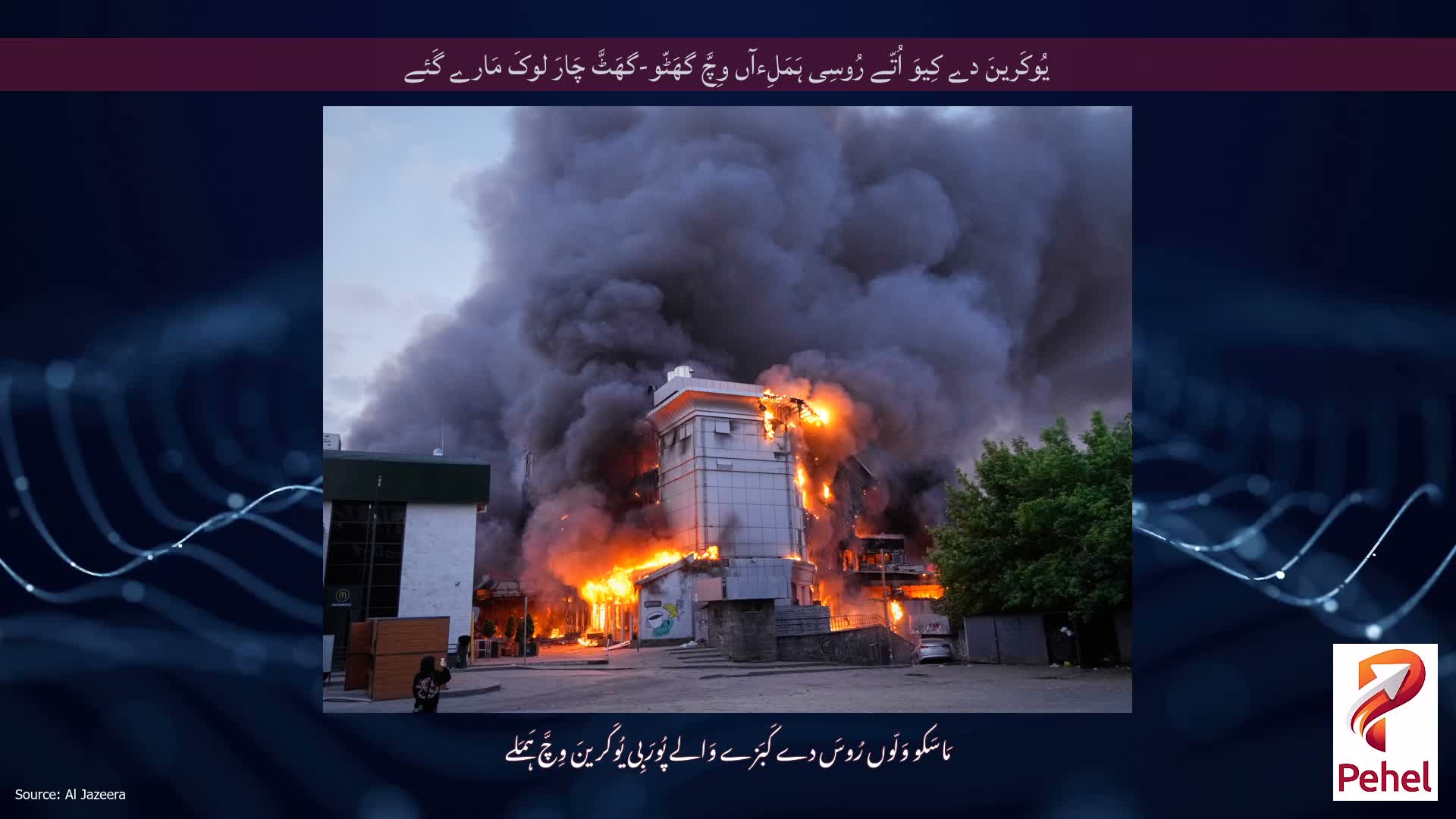 یُوکَرینَ دے کِیوَ اُتّے رُوسِی ہَمَلِءآں وِچَّ گھَٹّو-گھَٹَّ چَارَ لوکَ مَارے گَئے
