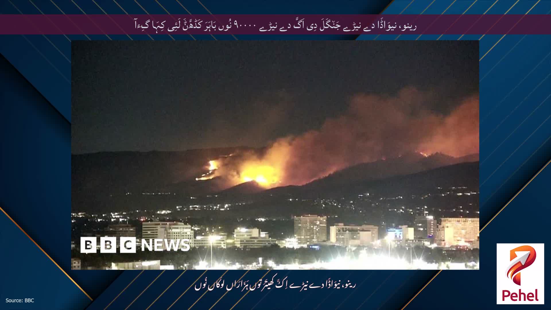 رینو، نیوَاڈَا دے نیڑے جَن٘گَلَ دِی اَگَّ دے نیڑے ۹۰۰۰۰ نُوں بَاہَرَ کَڈھَّݨَ لَئِی کِہَا گِءآ