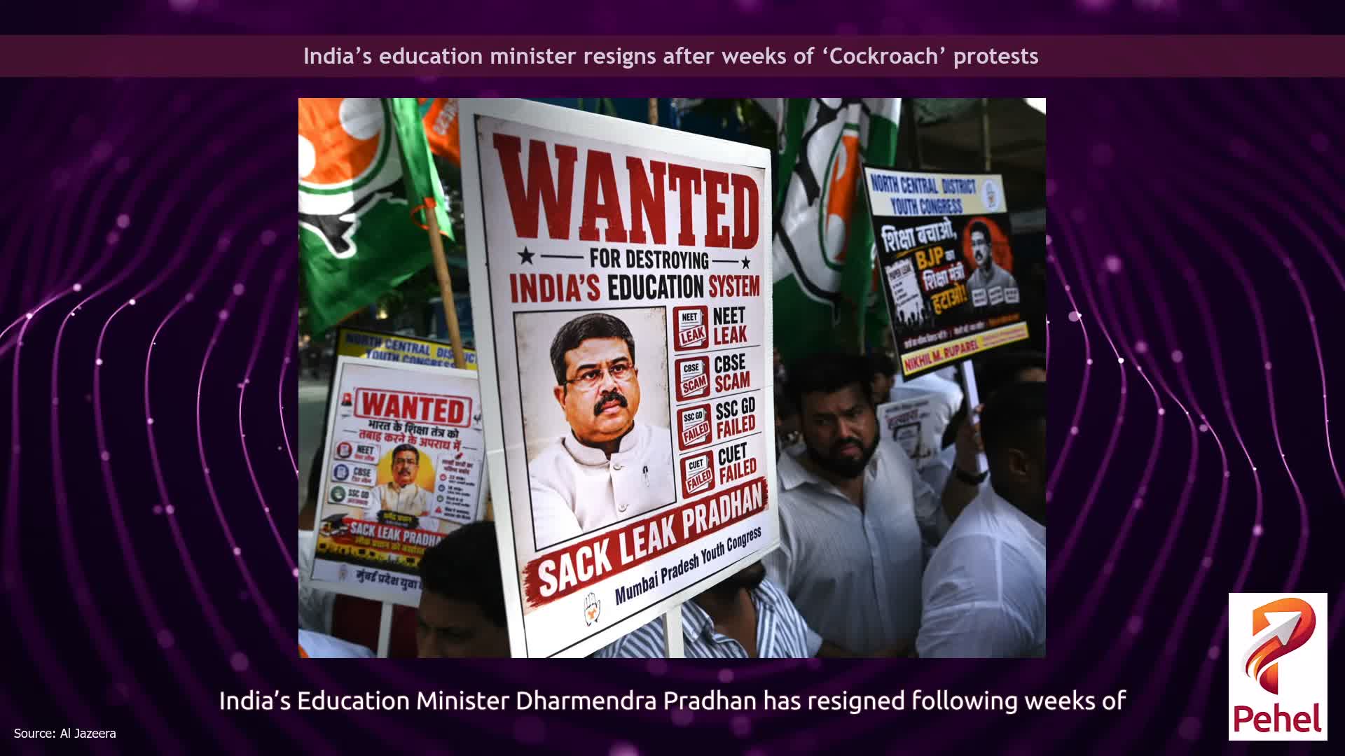 India’s education minister resigns after weeks of ‘Cockroach’ protests