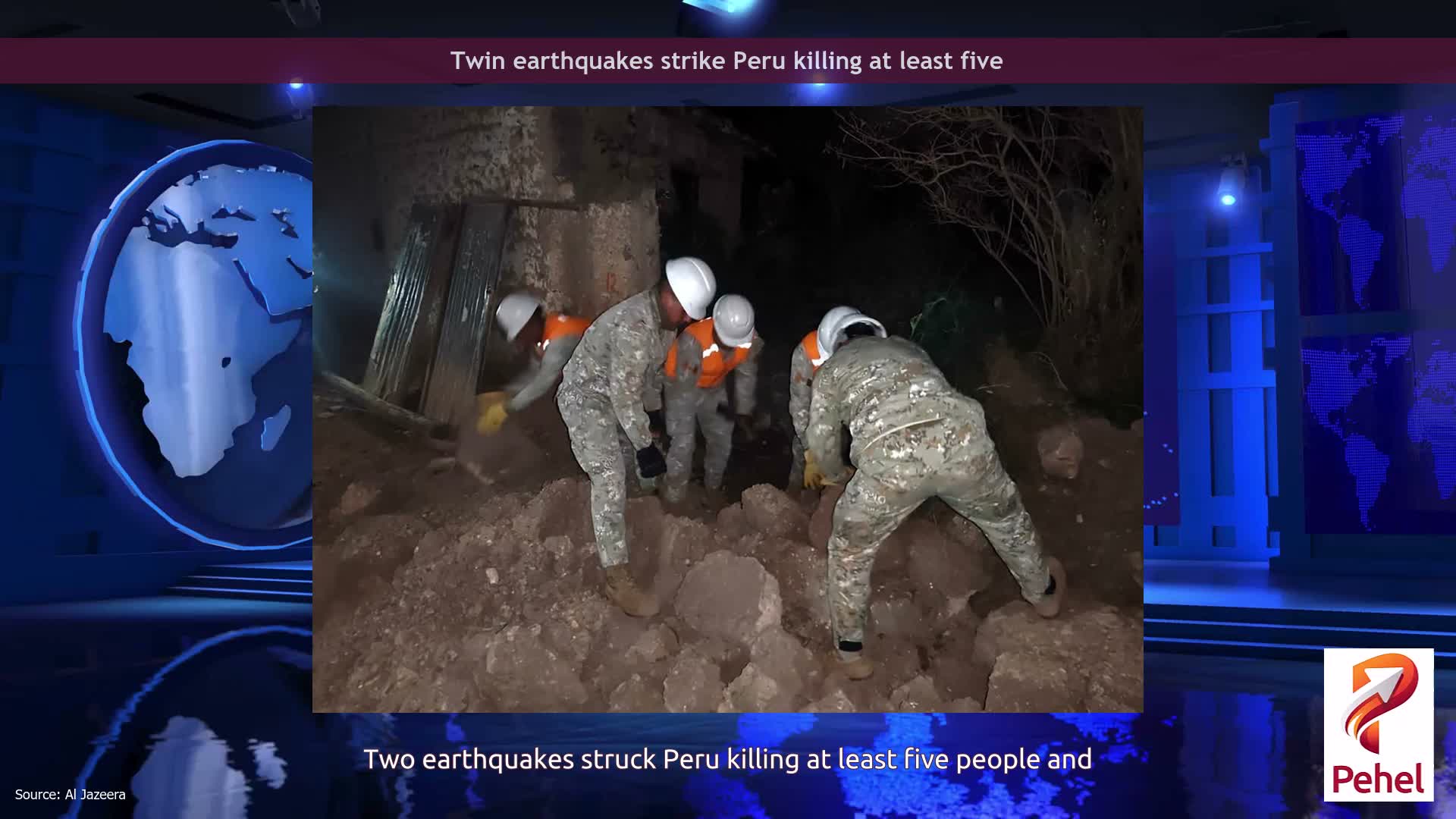Twin earthquakes strike Peru killing at least five
