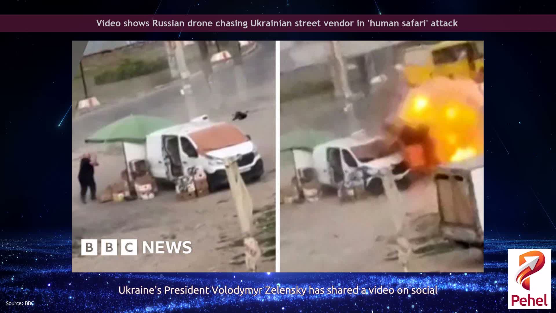 Video shows Russian drone chasing Ukrainian street vendor in 'human safari' attack